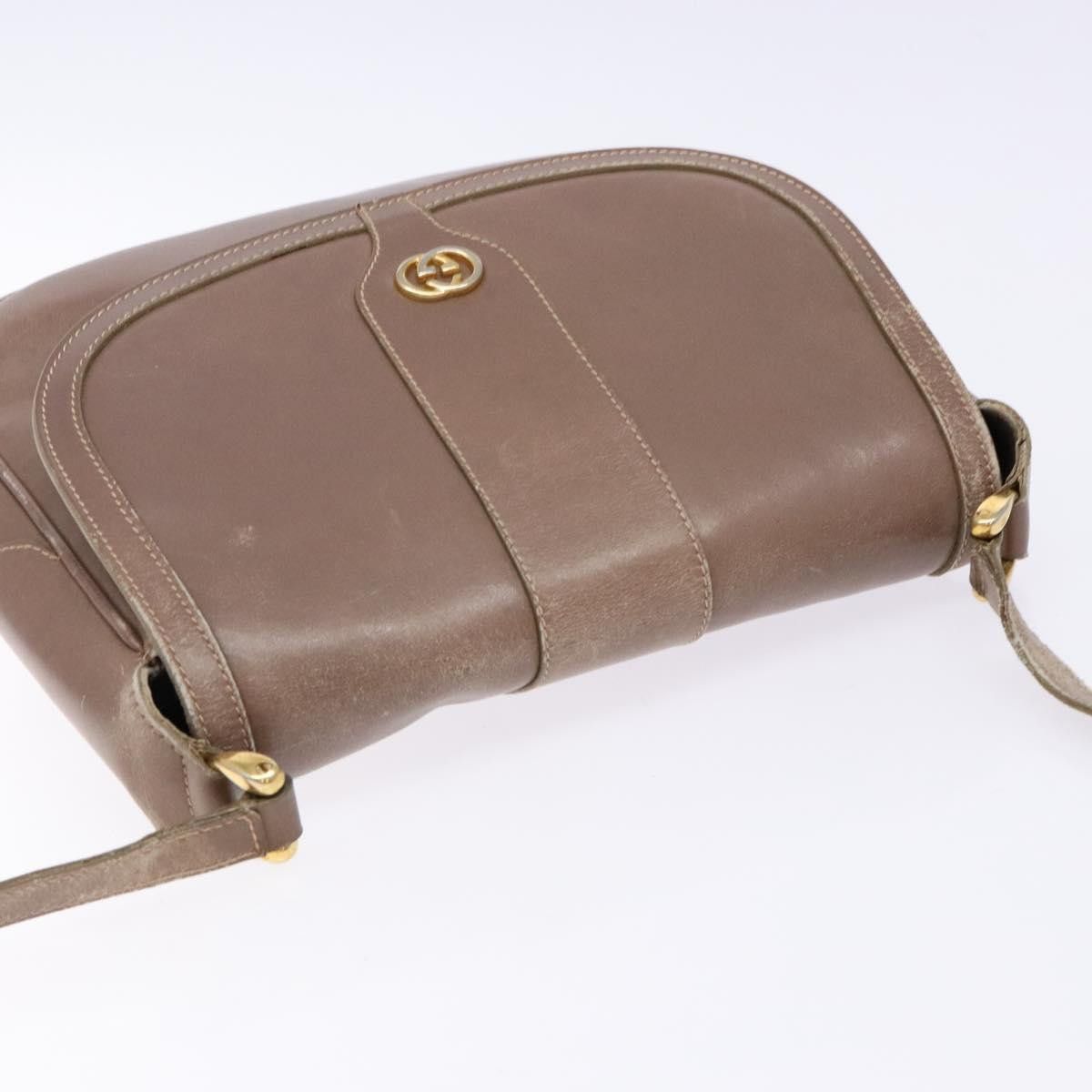 GUCCI Shoulder Bag Leather Beige Gold 001 115 001 115