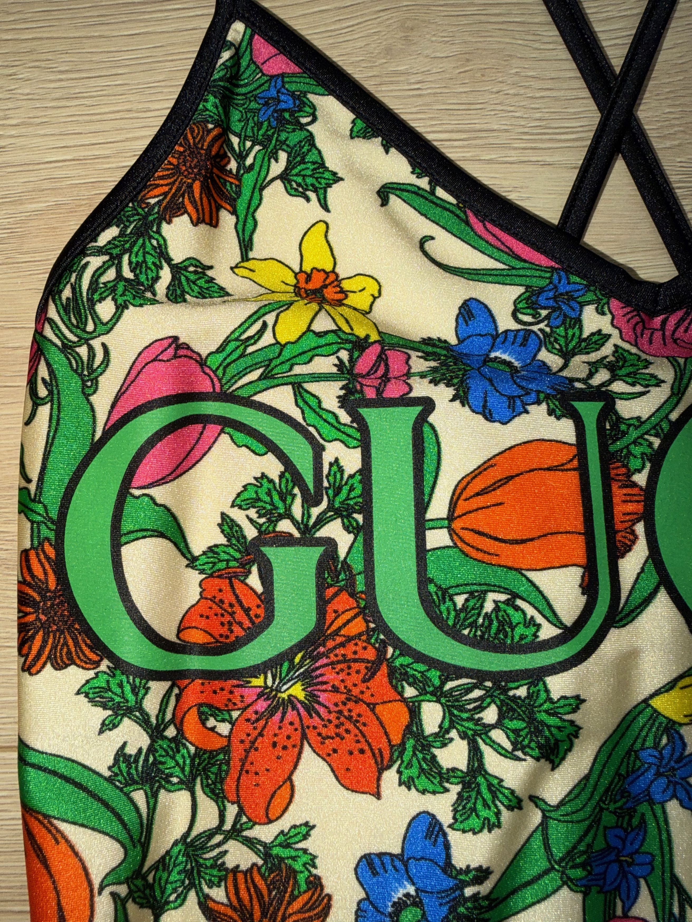 Gucci Gucci Floral Print Logo 1 Piece Swimsuit Bathingsuit S Small Size S / US 4 / IT 40 - 6 Thumbnail