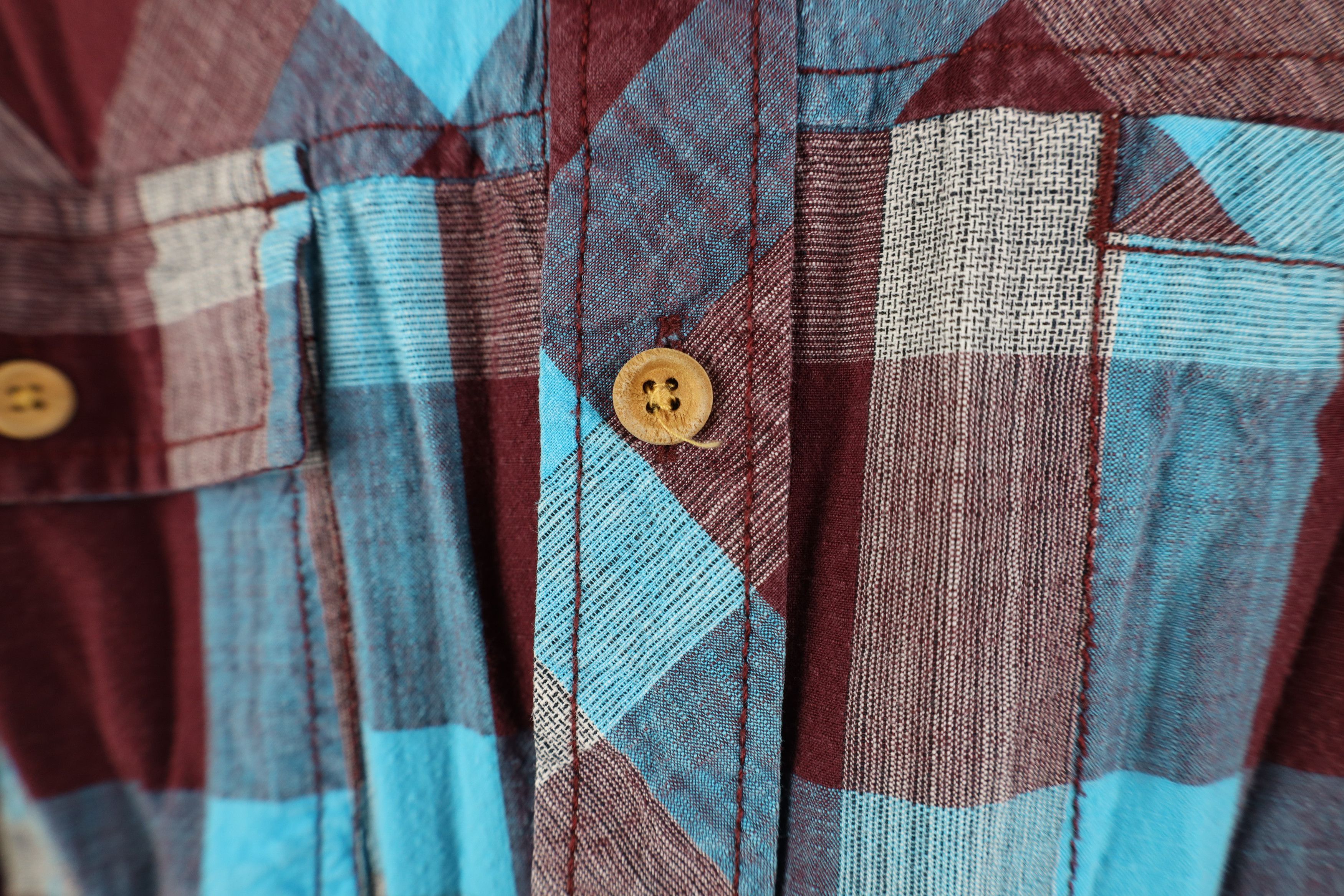 KAVU Kavu Seersucker Short Sleeve Collared Button Shirt Plaid Size US M / EU 48-50 / 2 - 6 Thumbnail