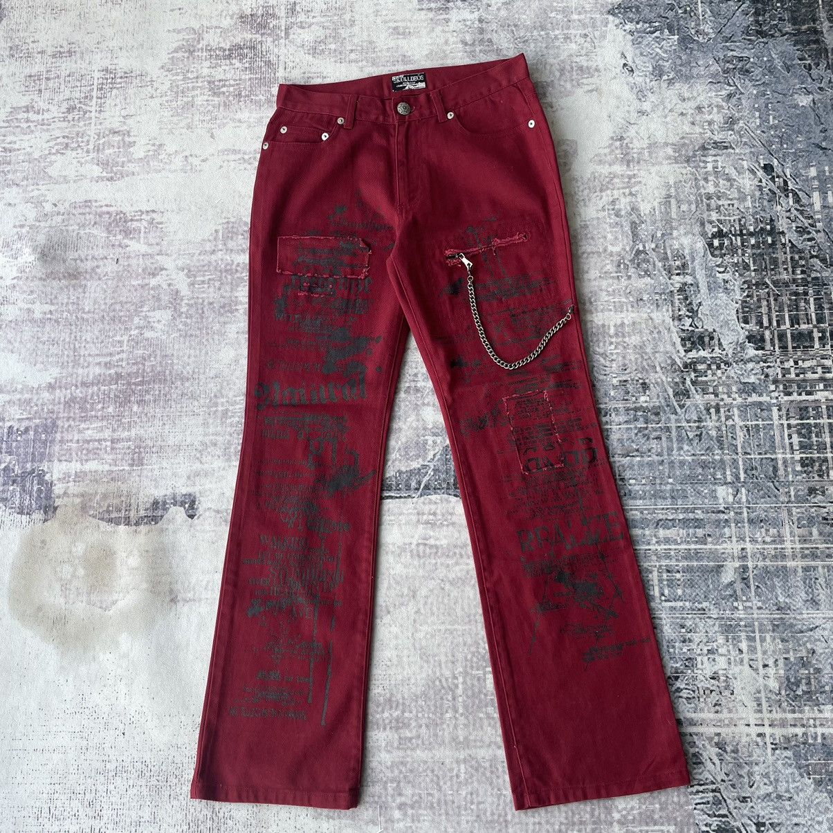 Beauty Beast Vintage Skulldeos Punk Gothic Bondage Flare LGB Style Pants Size US 30 / EU 46 - 1 Thumbnail