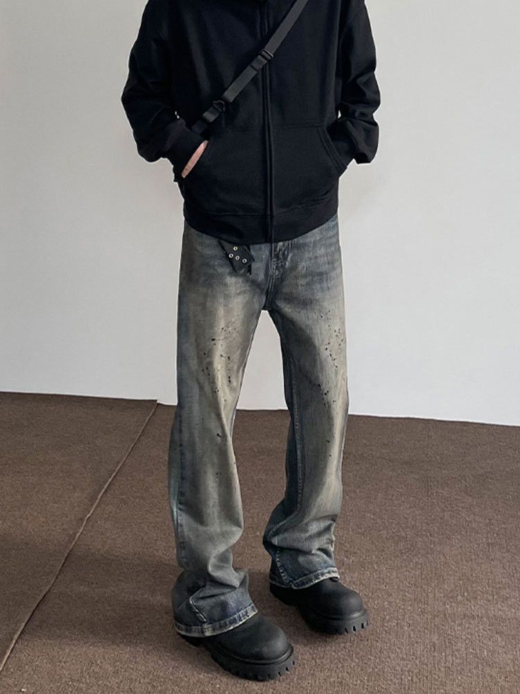 Japanese Brand × Jean Vintage dirtyfit washed distressed ink straight jeans Size US 32 / EU 48 - 4 Thumbnail