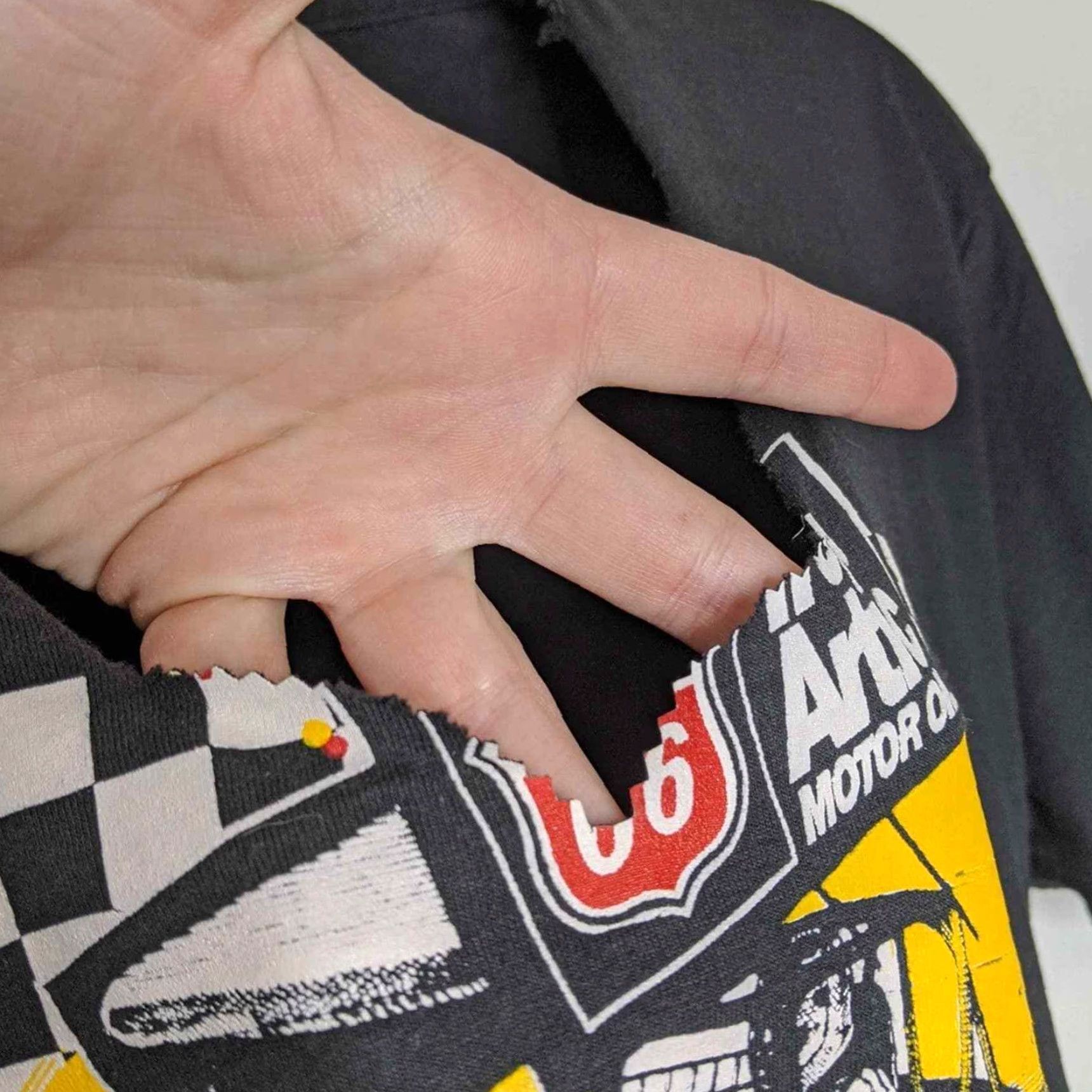 Route 66 VINTAGE Race Car Trop Artic Route 66 VTG Single Stitch Shirt Checkered XL Black Unisex Adults Mens Womens Size XL / US 12-14 / IT 48-50 - 2 Thumbnail