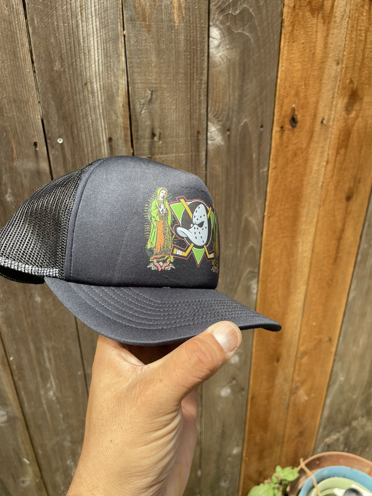 Other Anaheim mighty ducks x Virgin Mary trucker hat custom made Size ONE SIZE - 5 Thumbnail