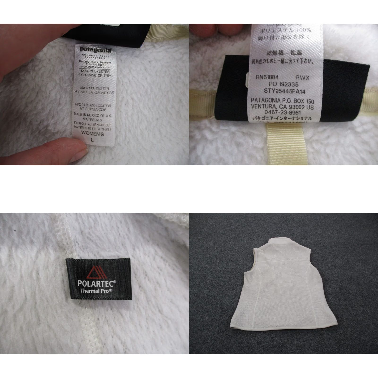 Patagonia Patagonia Jacket Womens L White Fleece Zip Pockets Outdoor Hiking Vest Coat Size L / US 10 / IT 46 - 8 Thumbnail
