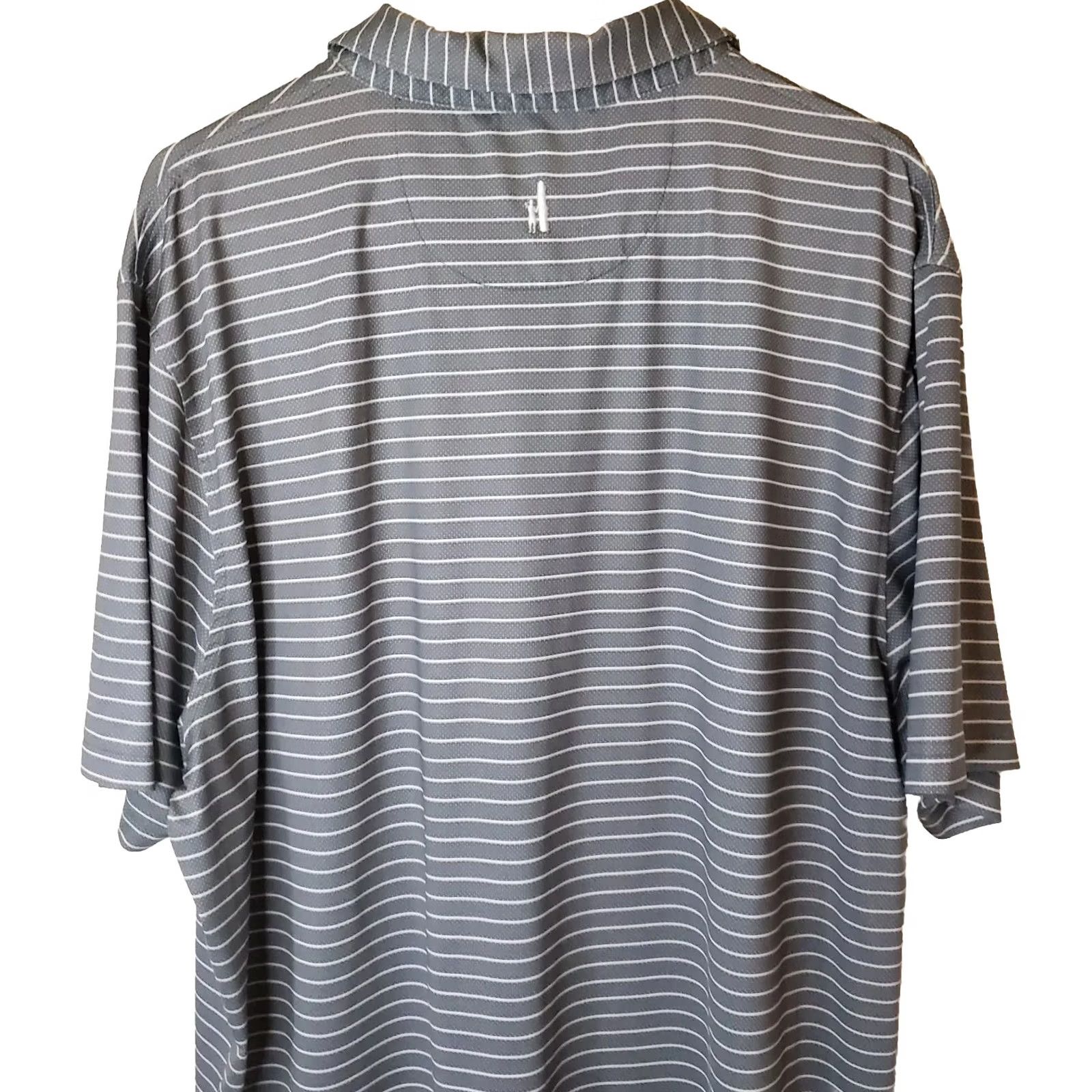 johnnie-O johnnie-O Dante Polo Golf Short Sleeve Shirt Gray White Stripes Men's XL Polo Shirt Size US XL / EU 56 / 4 - 6 Thumbnail