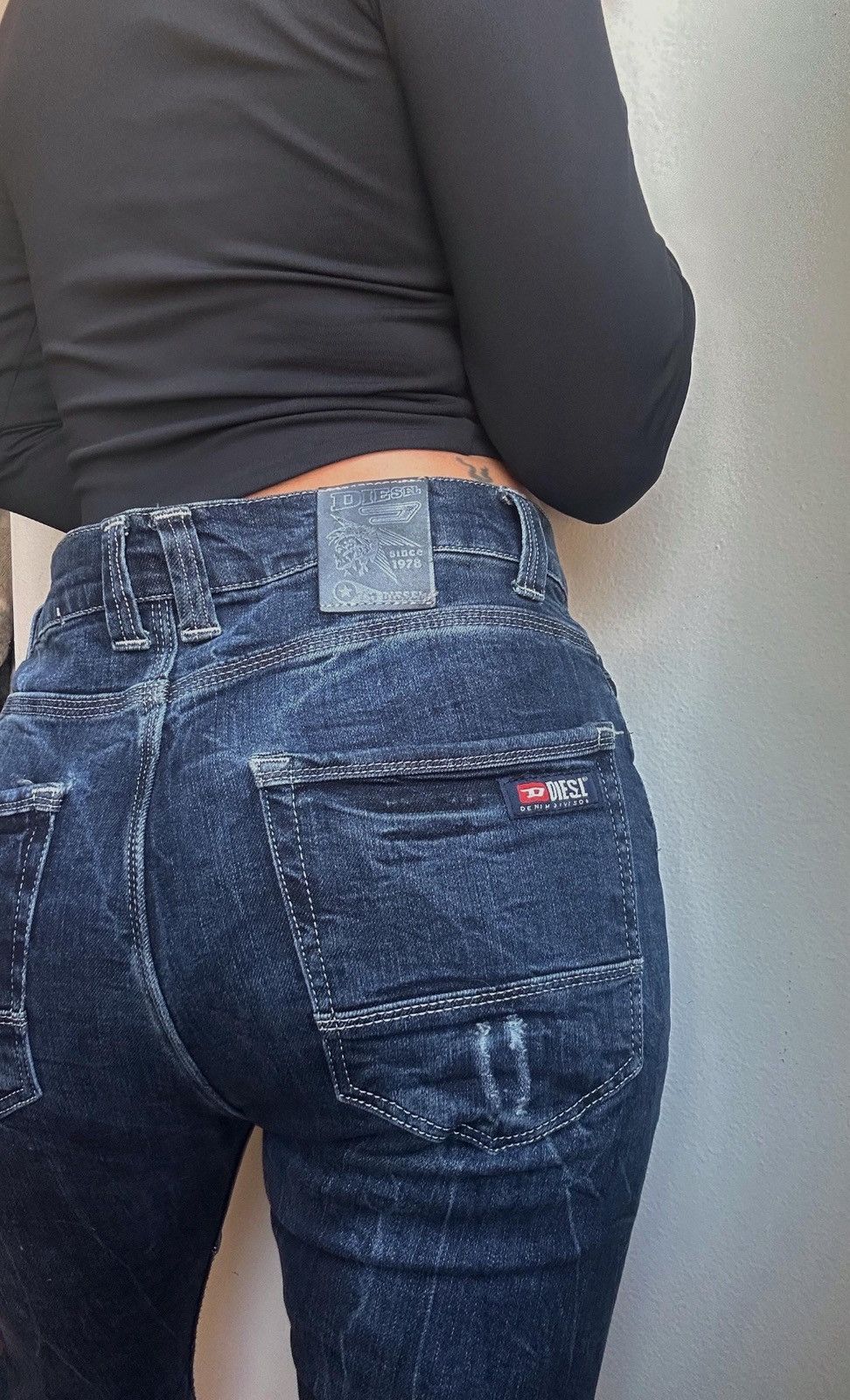 Diesel Y2K Diesel Moto Mid Rise Denim Jeans Size 33" - 3 Thumbnail