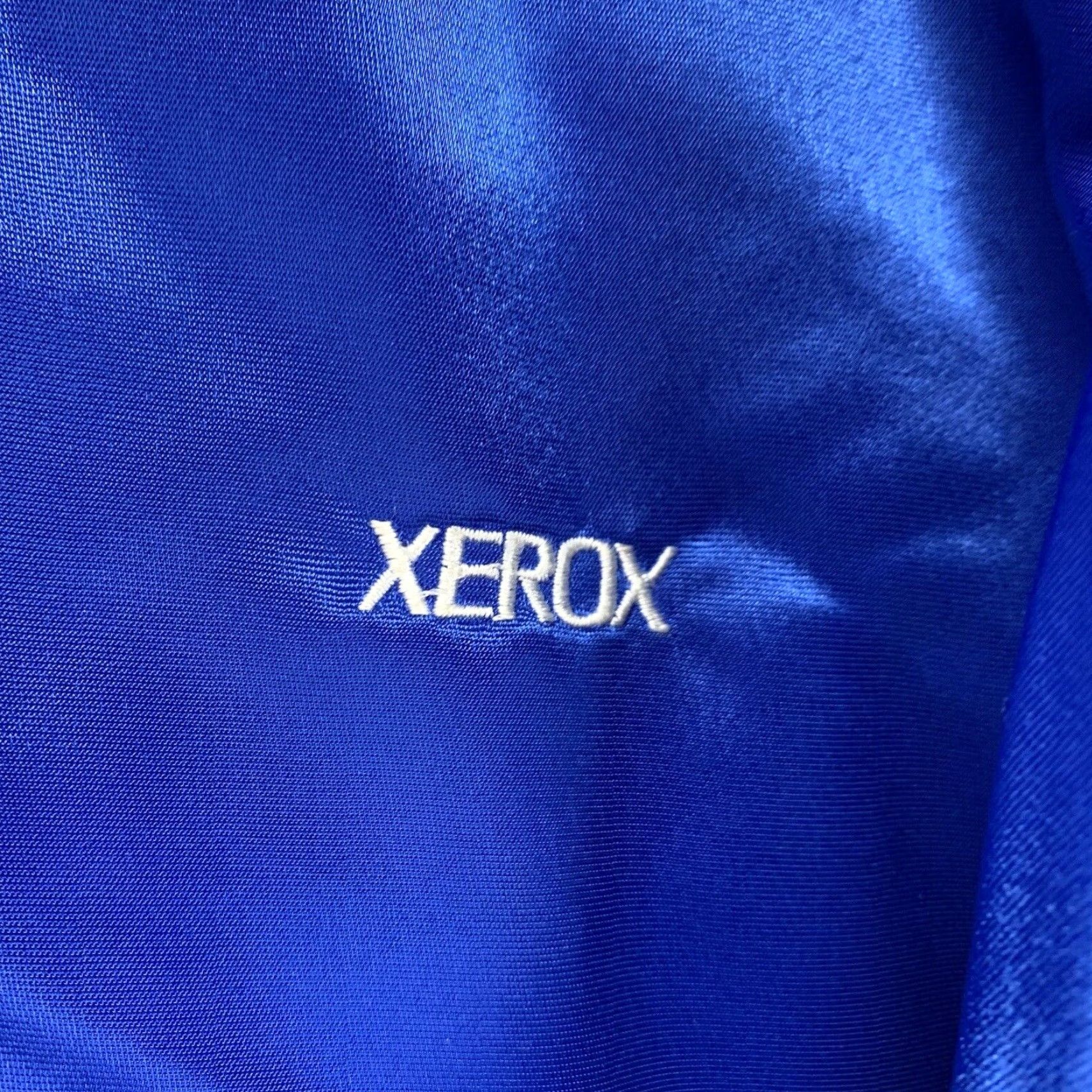 Vintage Vintage Xerox 1980s Nylon Bomber Jacket Men Size L Blue Embroidered Windbreaker Retro 80s Size US L / EU 52-54 / 3 - 6 Thumbnail