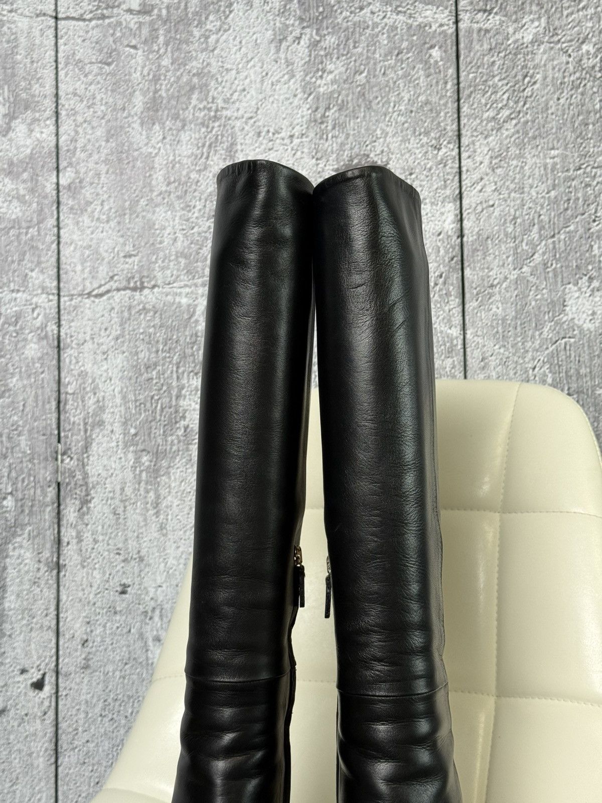 Gucci Gucci Charlotte Leather Knee Platform Stiletto Heel Zip Boot Size US 6.5 / IT 36.5 - 11 Thumbnail