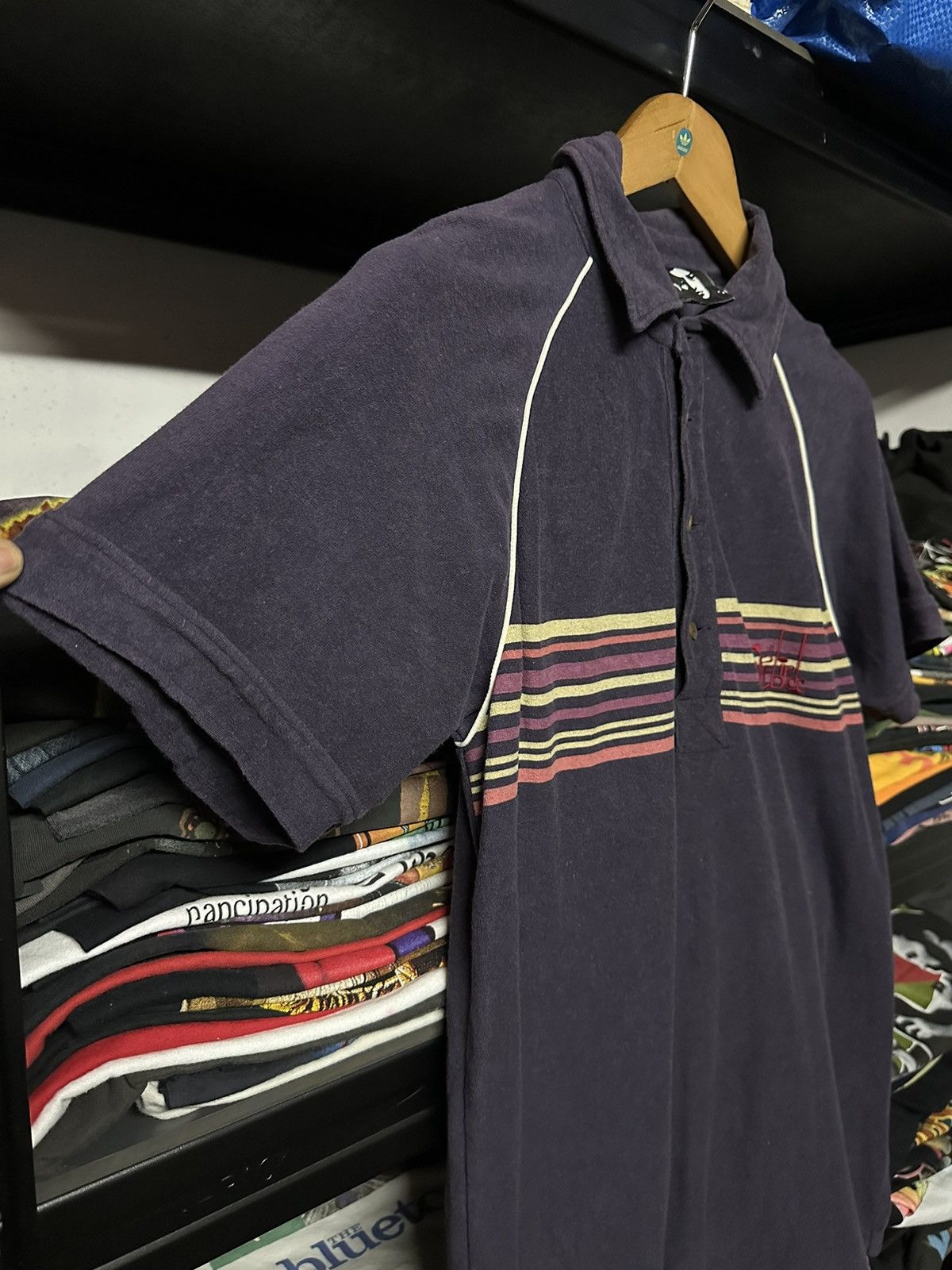 Hysteric Glamour × Vintage Vintage 90s Hysteric Glamour Raibow Polo Faded Tee Size US M / EU 48-50 / 2 - 7 Thumbnail