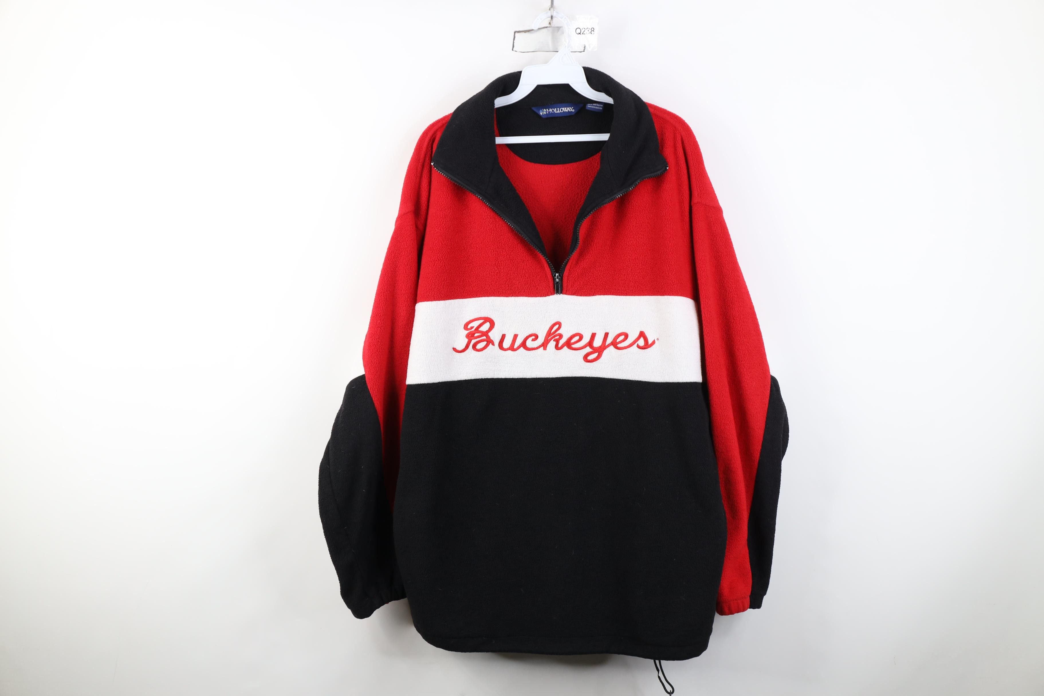 Vintage Vintage 90s Ohio State University 1/4 Zip Fleece Sweater Size US XL / EU 56 / 4 - 1 Thumbnail