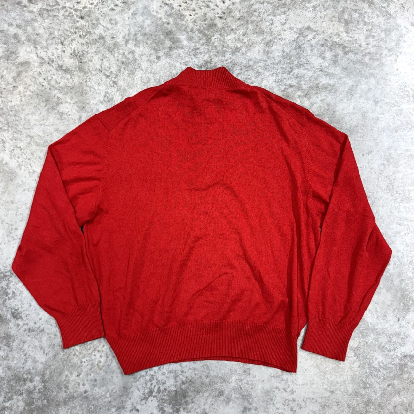 Orvis Orvis Sweater Mens Large Red Quarter Zip Mock Neck Silk Cashmere Blend Pullover Cotton Knit One 4th Zip All Seasons Solid Size US L / EU 52-54 / 3 - 6 Thumbnail