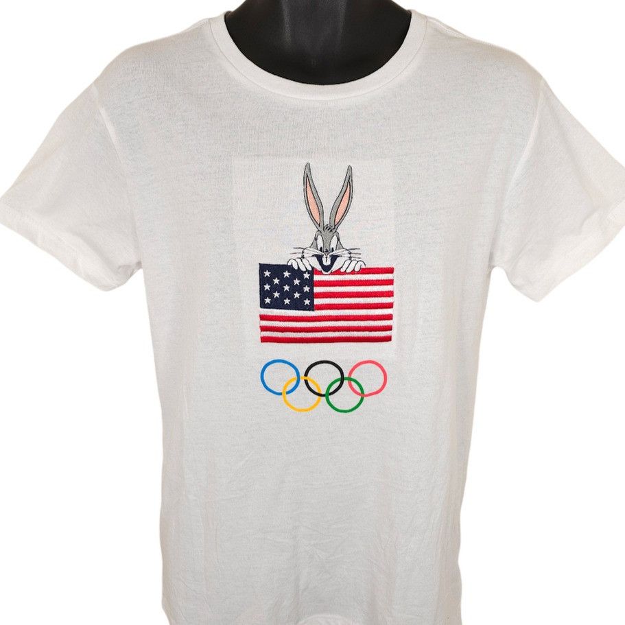 Warner Bros Looney Tunes Olympics T Shirt Mens Size Medium White Team US Size US M / EU 48-50 / 2 - 2 Thumbnail