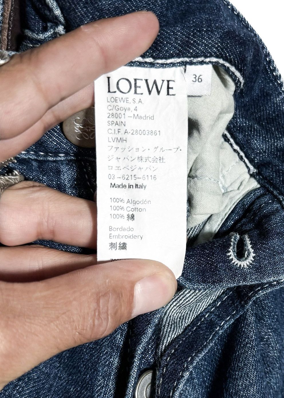 Loewe LOEWE Washed Blue Hello Telephone Embroidered Jeans Size 25" / US 0 / IT 36 - 8 Thumbnail