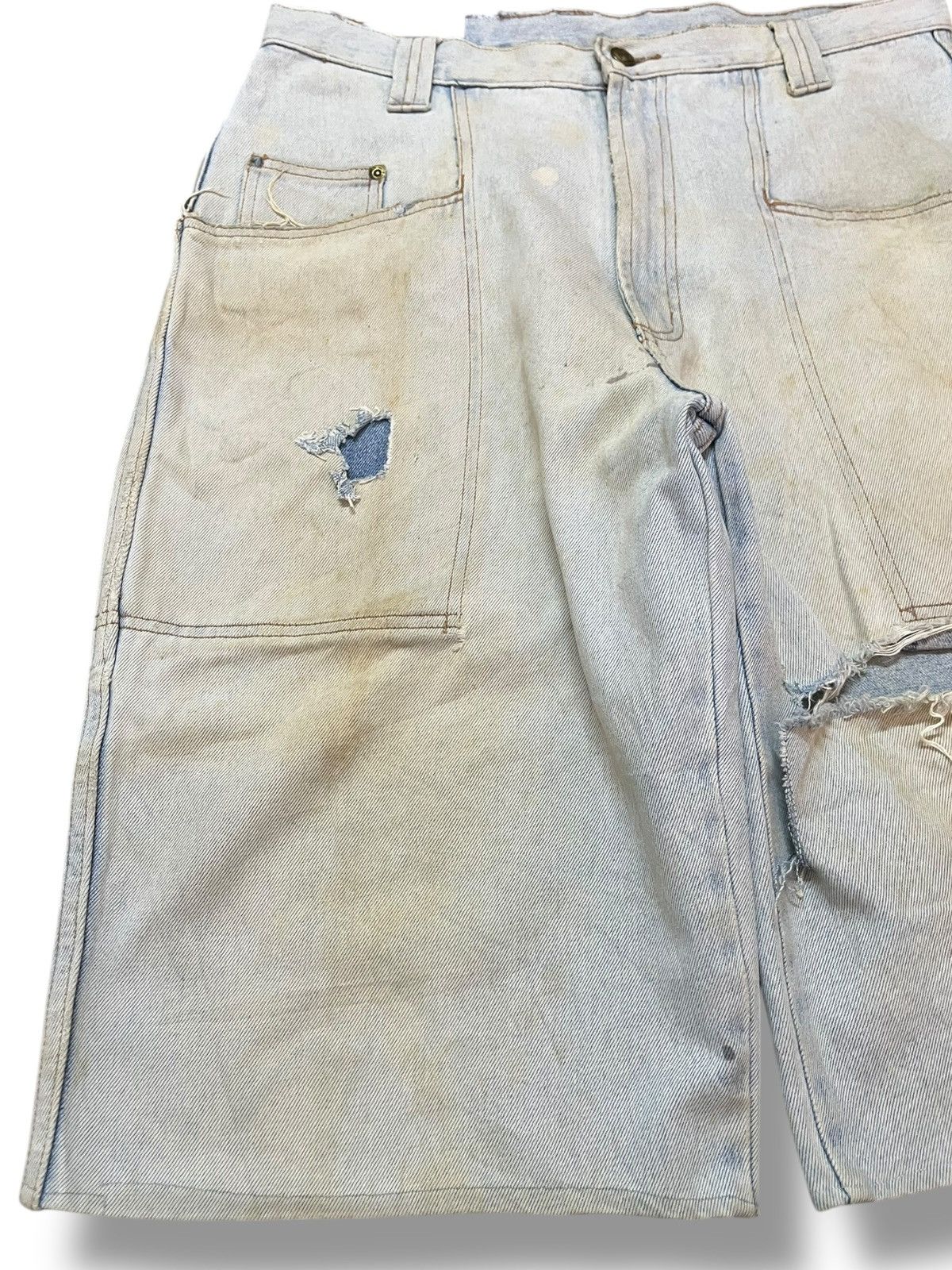 Fila Vintage Fila Shorts Baggy Wide Leg Distressed Denim Size US 33 - 2 Thumbnail