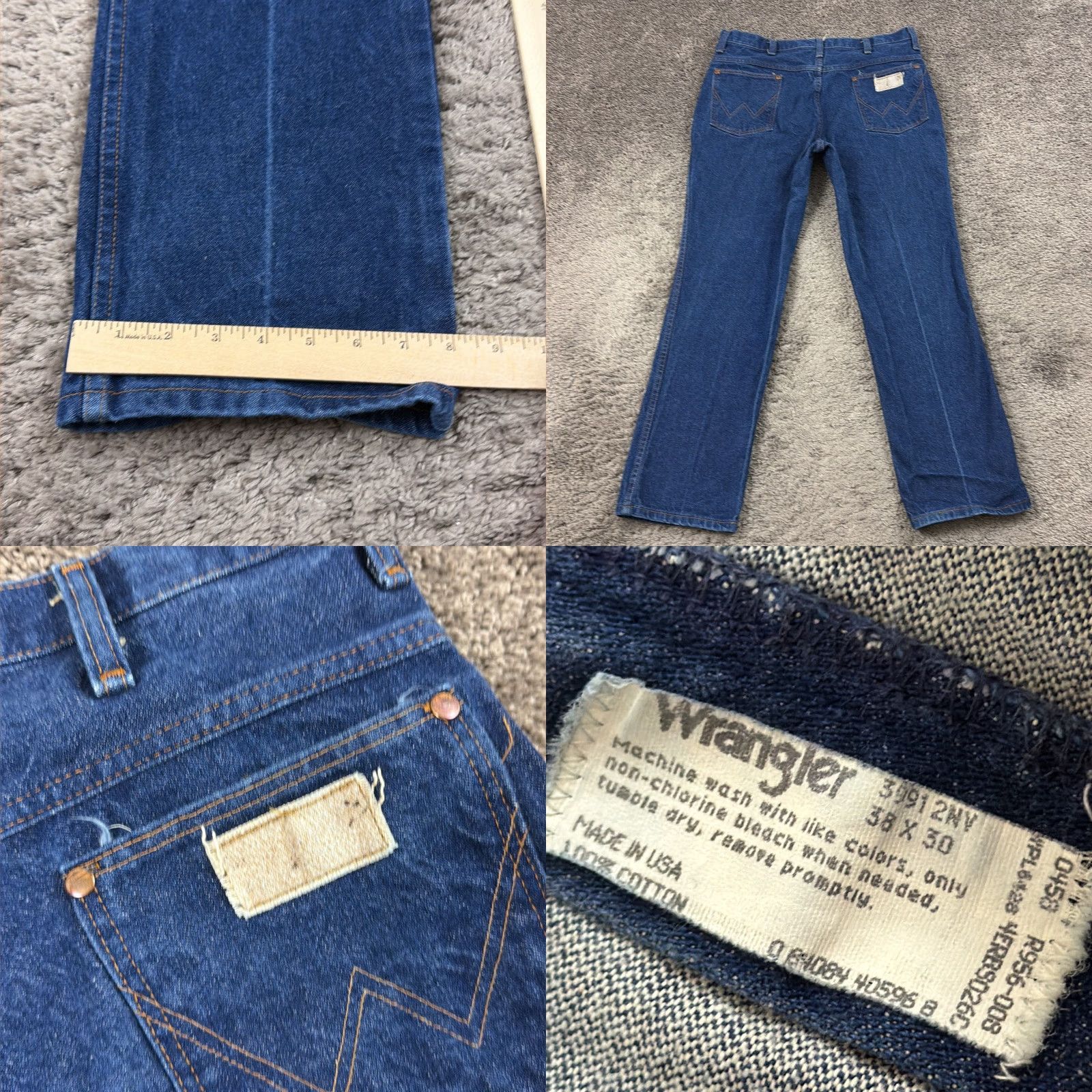 Wrangler VINTAGE Wrangler Jeans Mens 38 Straight Denim Blue Dark Wash 30 Inseam USA Wrangler 39912NV Jeans Size US 38 / EU 54 - 8 Thumbnail