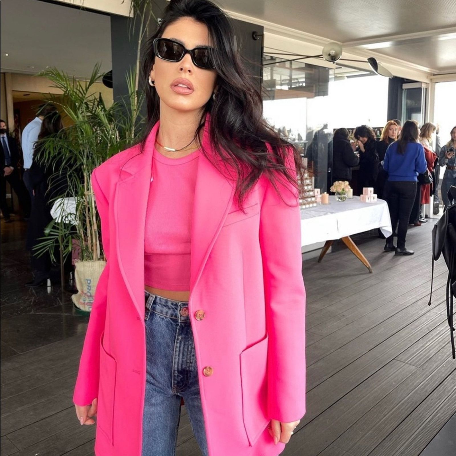 Zara ZARA BLOGGER FAVORITE MENSWEAR STYLE BLAZERNEON PINK Size S / US 4 / IT 40 - 4 Thumbnail