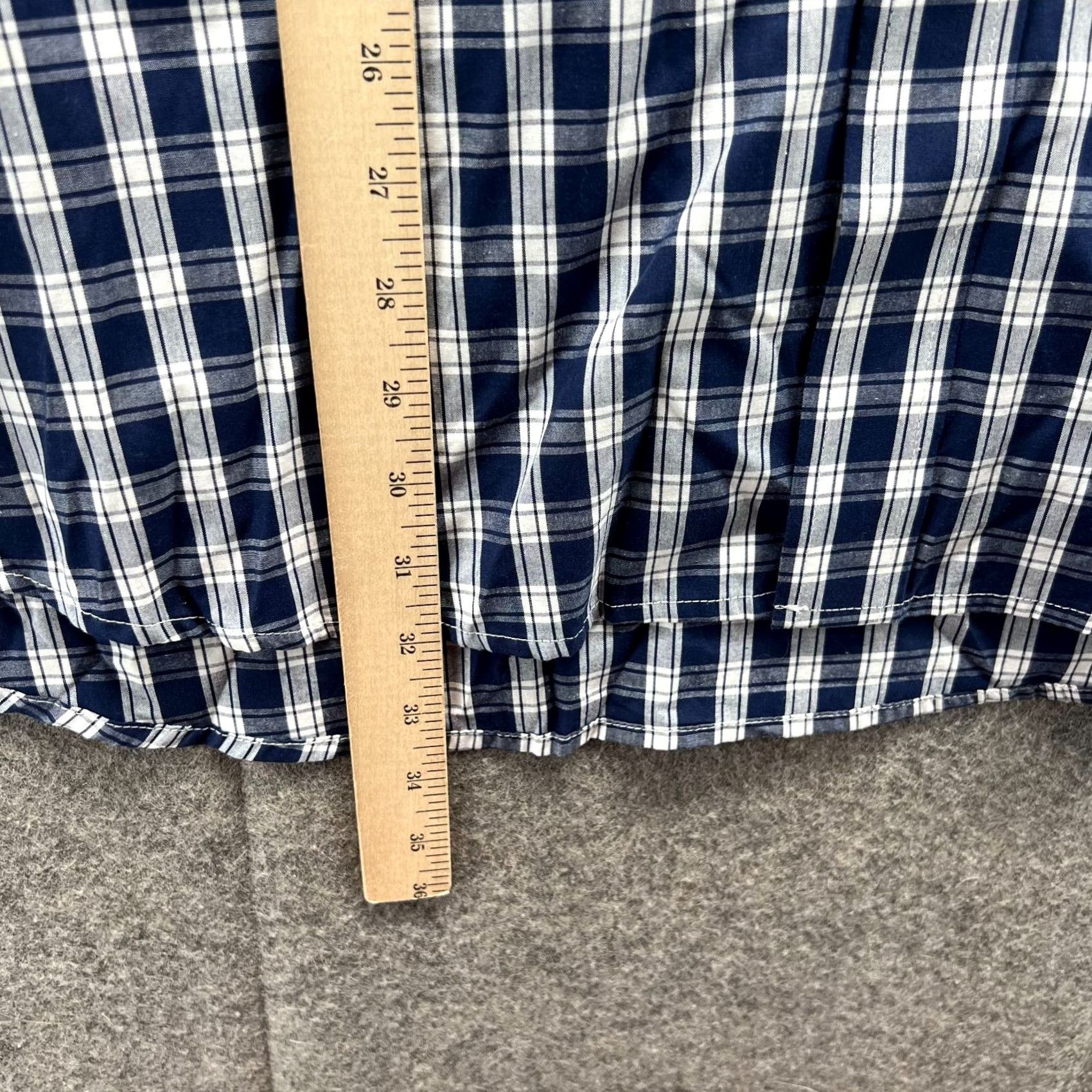 Izod Izod Shirt Mens XXL Blue Navy White Button-Down Checkered Dress Gingham 2XL Size 48R - 6 Thumbnail