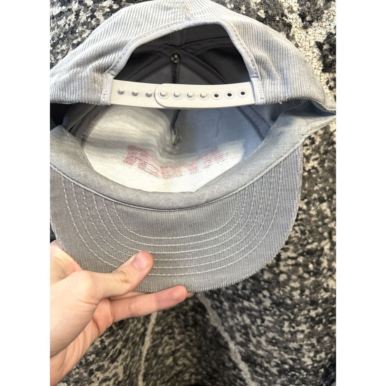 Vintage VINTAGE Ryder Corduroy SnapBack Hat USA Gray Mens Size ONE SIZE - 4 Thumbnail