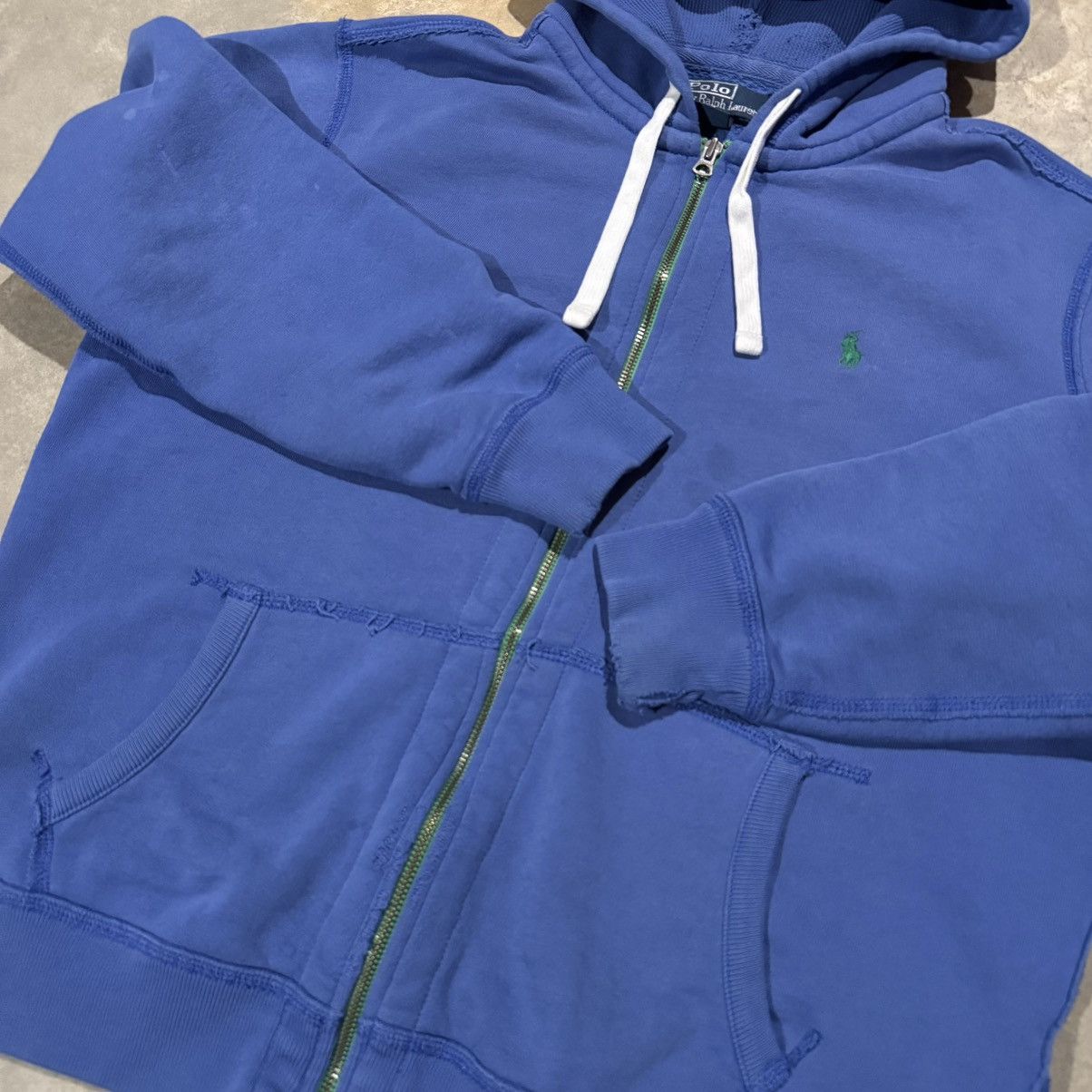 Polo Ralph Lauren Vtg 2000s Polo Ralph Lauren Faded Distressed Zip Up Hoodie Size US L / EU 52-54 / 3 - 4 Thumbnail
