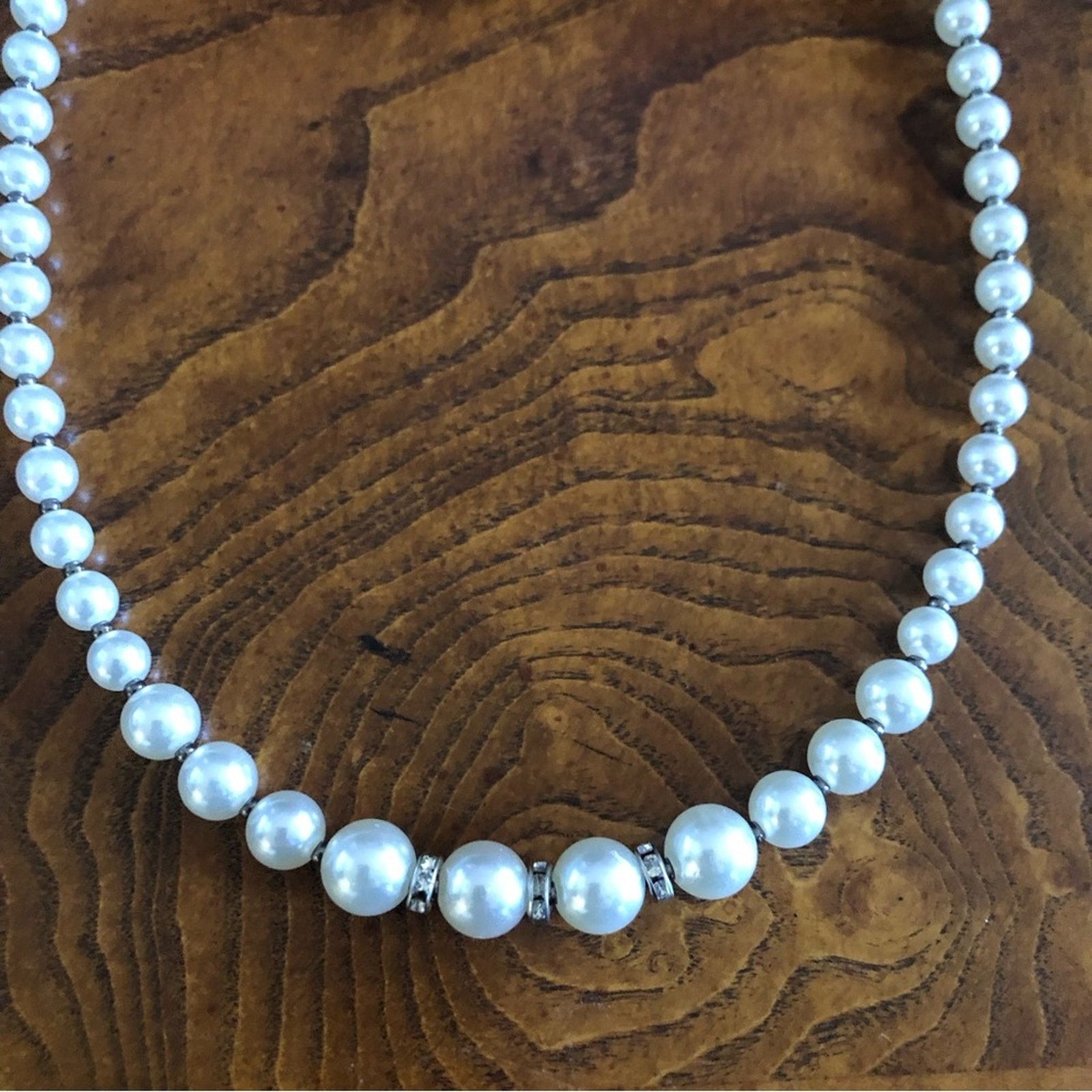 Handmade Handcrafted repurpose salvaged pearl bead necklace Size ONE SIZE - 9 Thumbnail