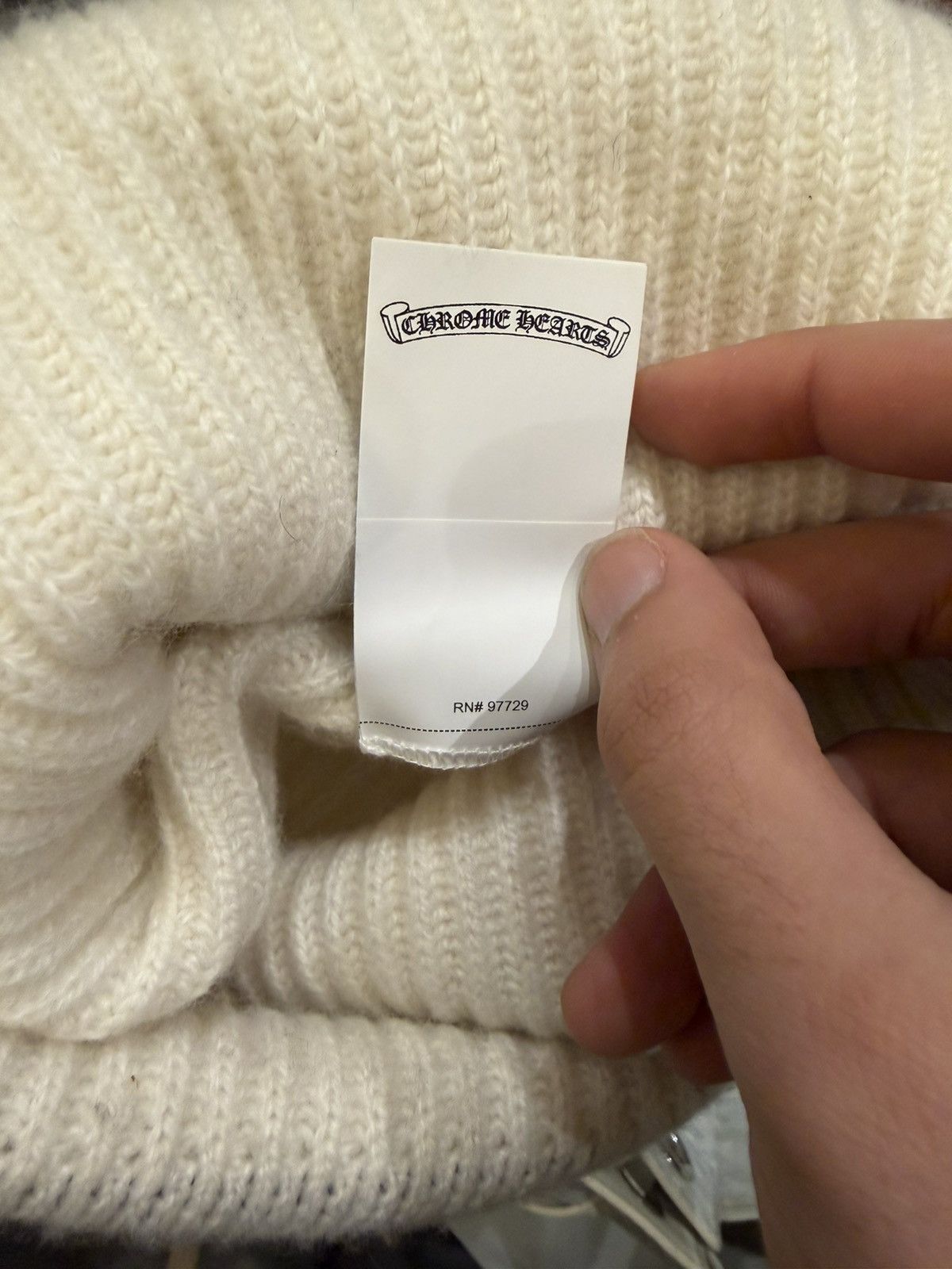 Chrome Hearts Chrome Hearts ‘Big Daddy’ Cashmere Beanie - White Size ONE SIZE - 8 Thumbnail