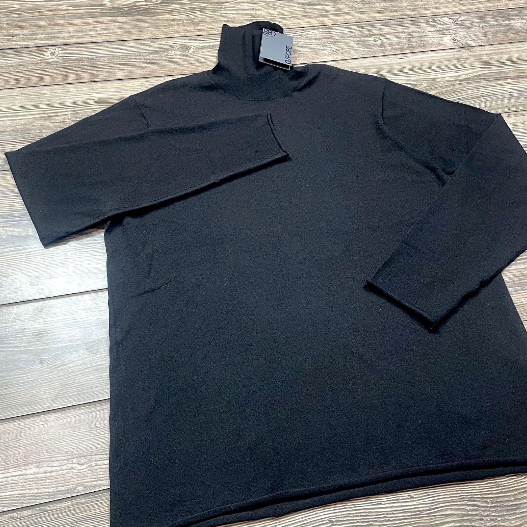 G/Fore Men's Turtleneck Sweater Black Size Medium Merino Wool Blend 80, Men's — image 3 of 6