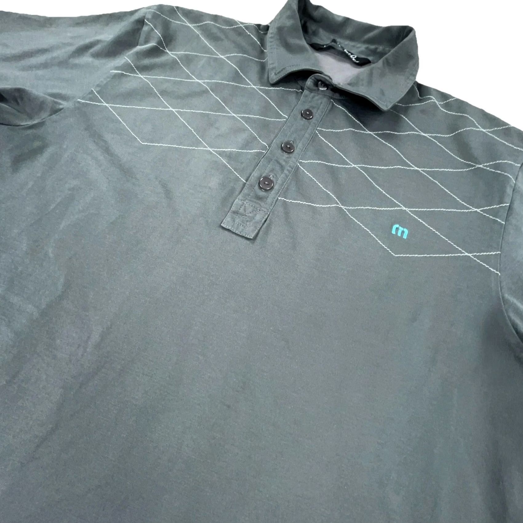 TravisMathew Travis Mathew Polo Shirt Men Medium Gray Pima Soft Performance Golf Tennis Adult Size US M / EU 48-50 / 2 - 3 Thumbnail