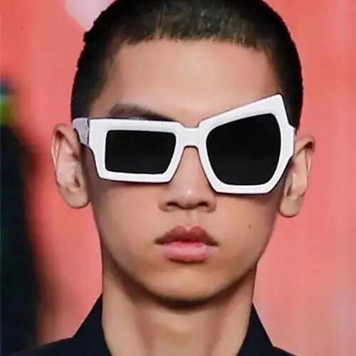 Electric Visual × Japanese Brand Y2K Asymmetric Sunglasses (White) Size ONE SIZE - 1 Thumbnail