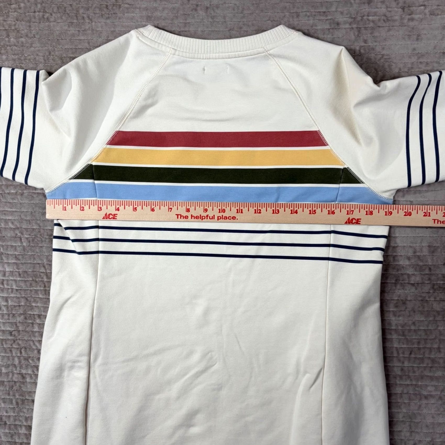 Vintage LL Bean Outside Everyday Sweatshirt Dress Cream Rainbow Stripe Petite Small Size S / US 4 / IT 40 - 4 Thumbnail