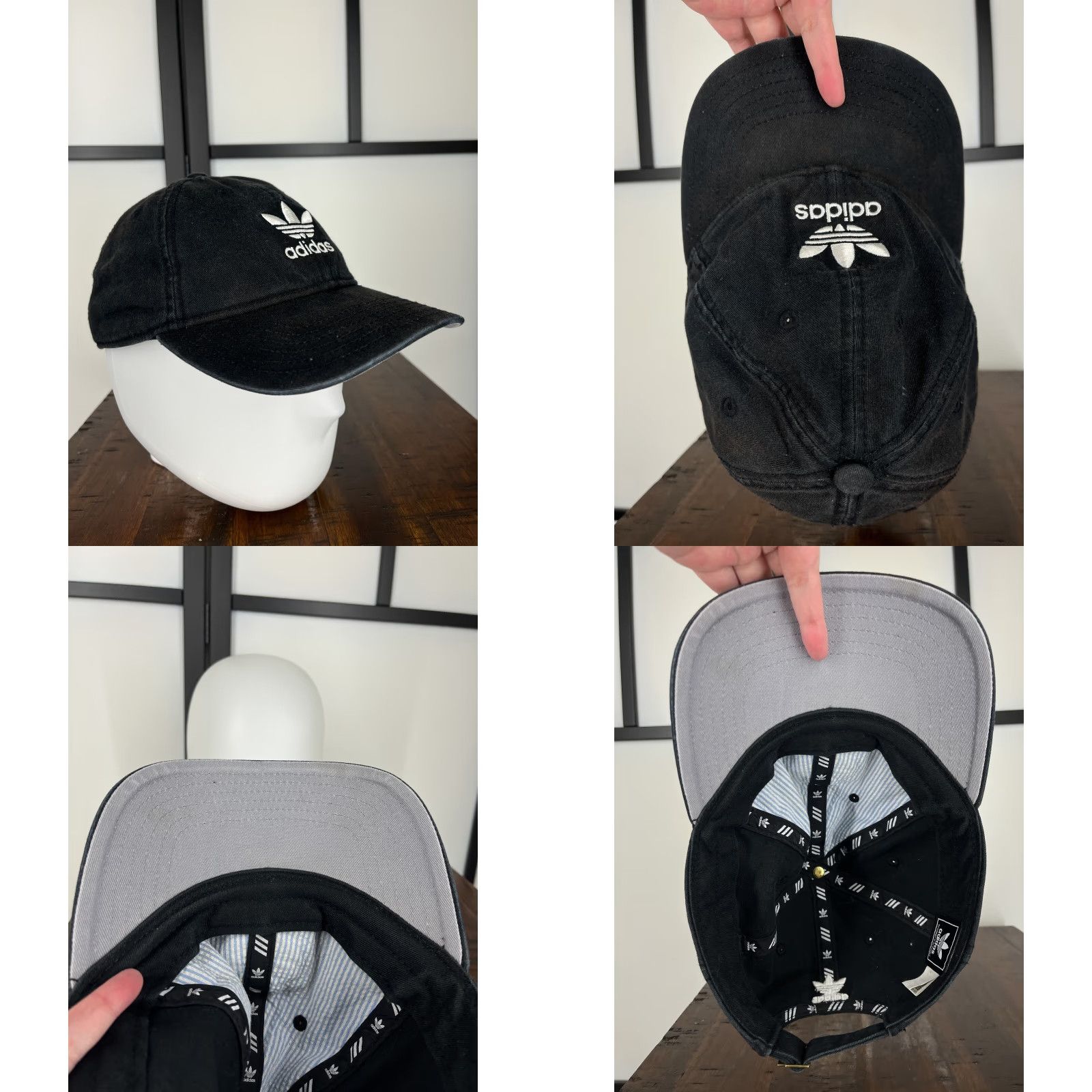 Adidas adidas Hat Cap Strap Back Adult One Size Black Cotton Twill Trefoil Embroidered Baseball Cap Logo Adjustable Breathable Lightweight Men Shirt? Size ONE SIZE - 8 Thumbnail