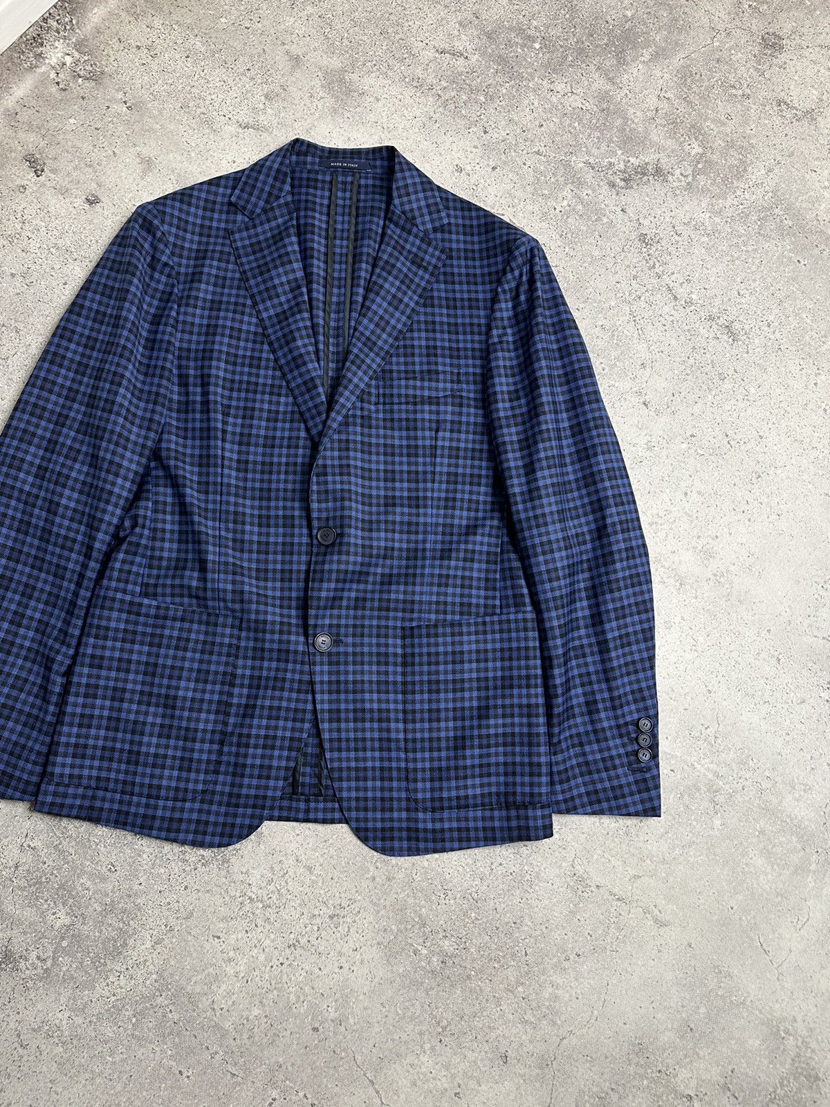 Boggi Boggi Milano Reda 1865 Blue Plaid Light Wool Button Blazer Size US S / EU 44-46 / 1 - 2 Thumbnail