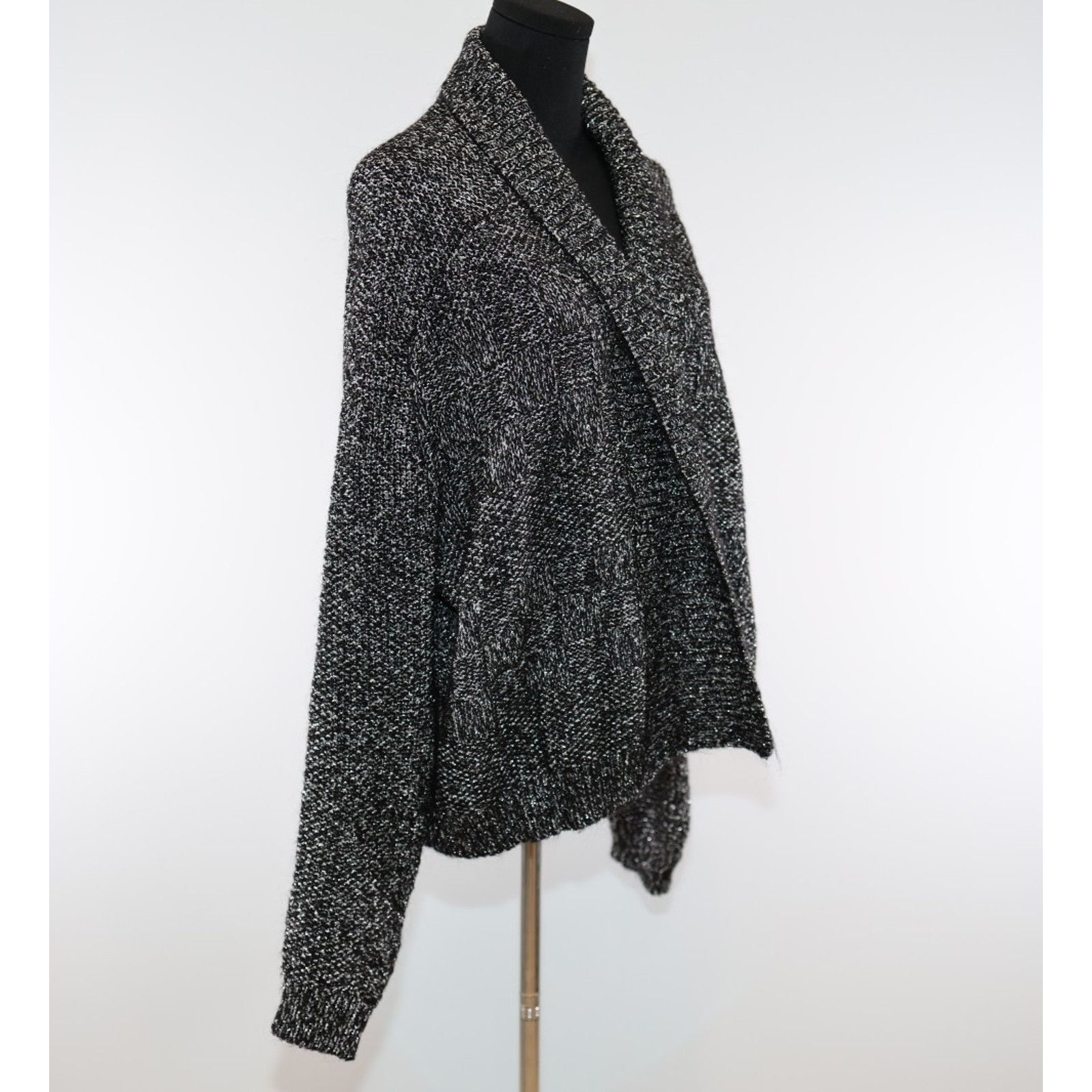 Essentiel Antwerp ESSENTIEL ANTWERP Marled Chunky Cardigan Sweater O/S Size ONE SIZE - 4 Thumbnail