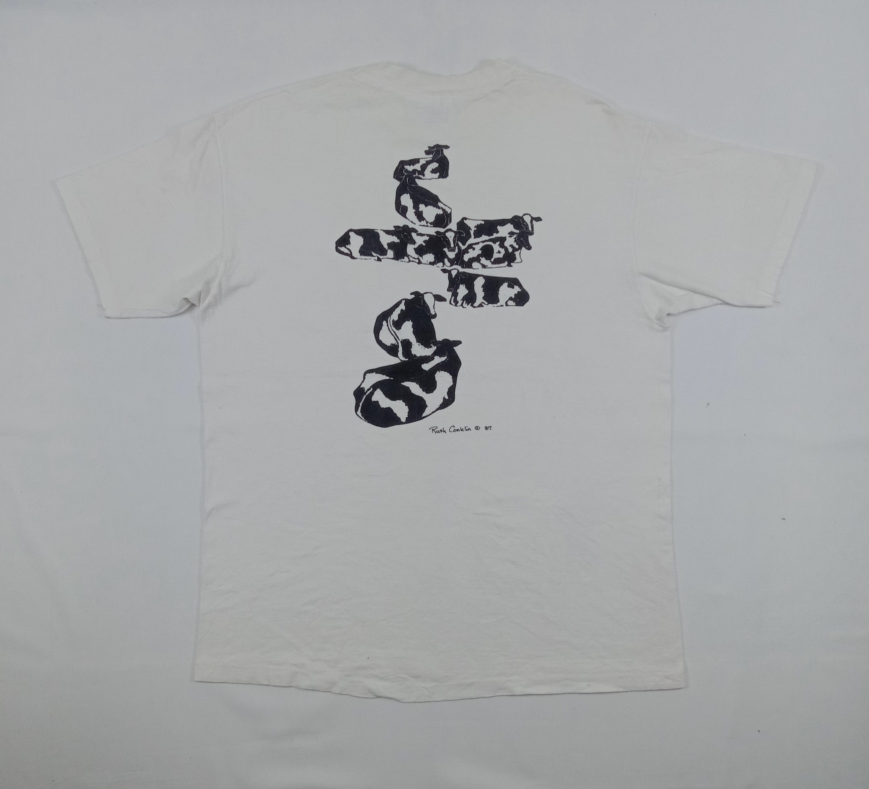Hanes Vintage 80s Hanes Ruth Conklin Art Single Pocket T Shirt Size US XL / EU 56 / 4 - 1 Thumbnail