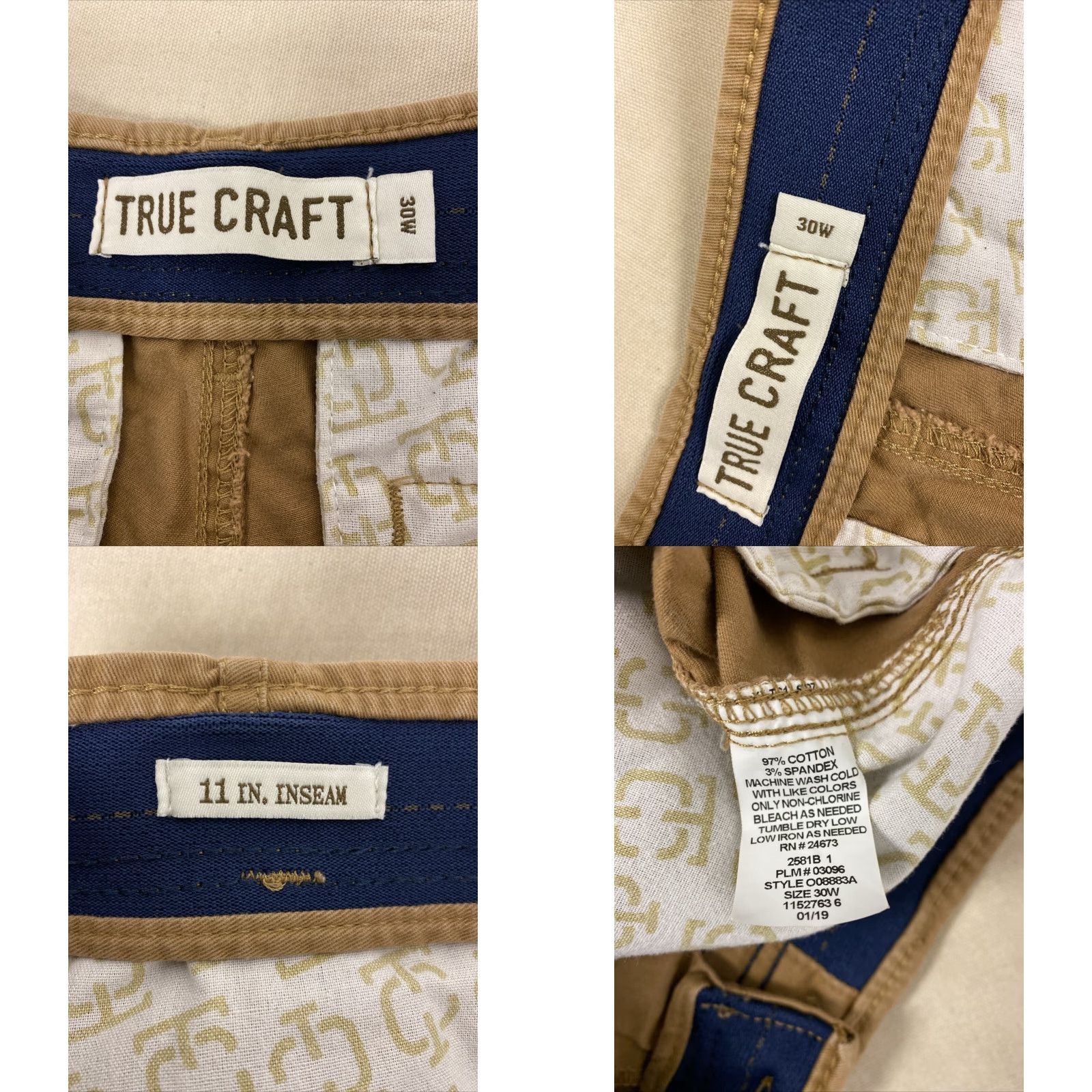Vintage VINTAGE True Craft Men's Cargo Shorts Size 30 Athletic Long 10" Inseam Cotton Blend Coffee Size US 30 / EU 46 - 8 Thumbnail