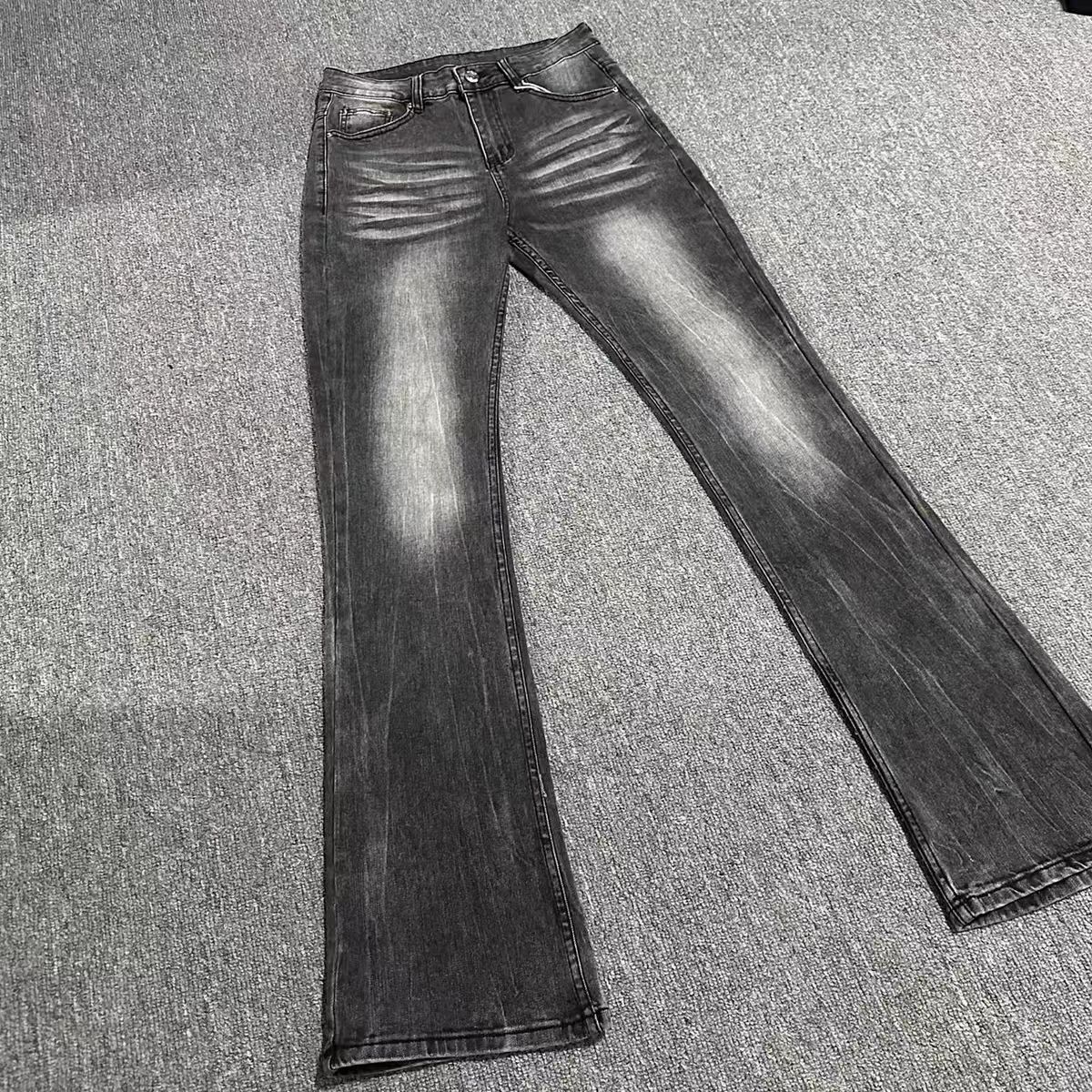 Japanese Brand × Jean Vintage Micro Stretch Washed Black Micro Flare Jeans Size US 32 / EU 48 - 1 Thumbnail