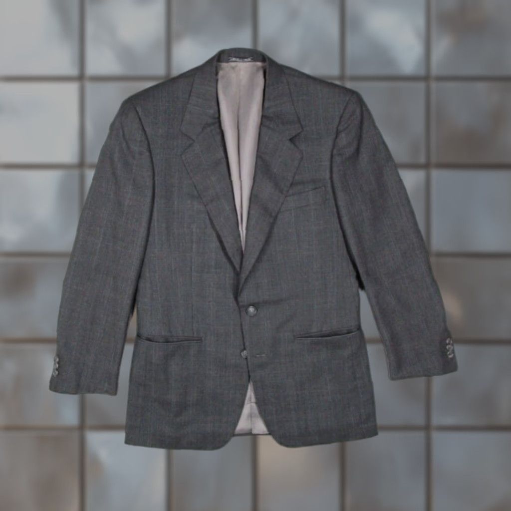 Ermenegildo Zegna Ermenegildo Zegna Men's Gray Check Wool Blazer 40 Regular Classic Fit Italy Size 40R - 1 Thumbnail