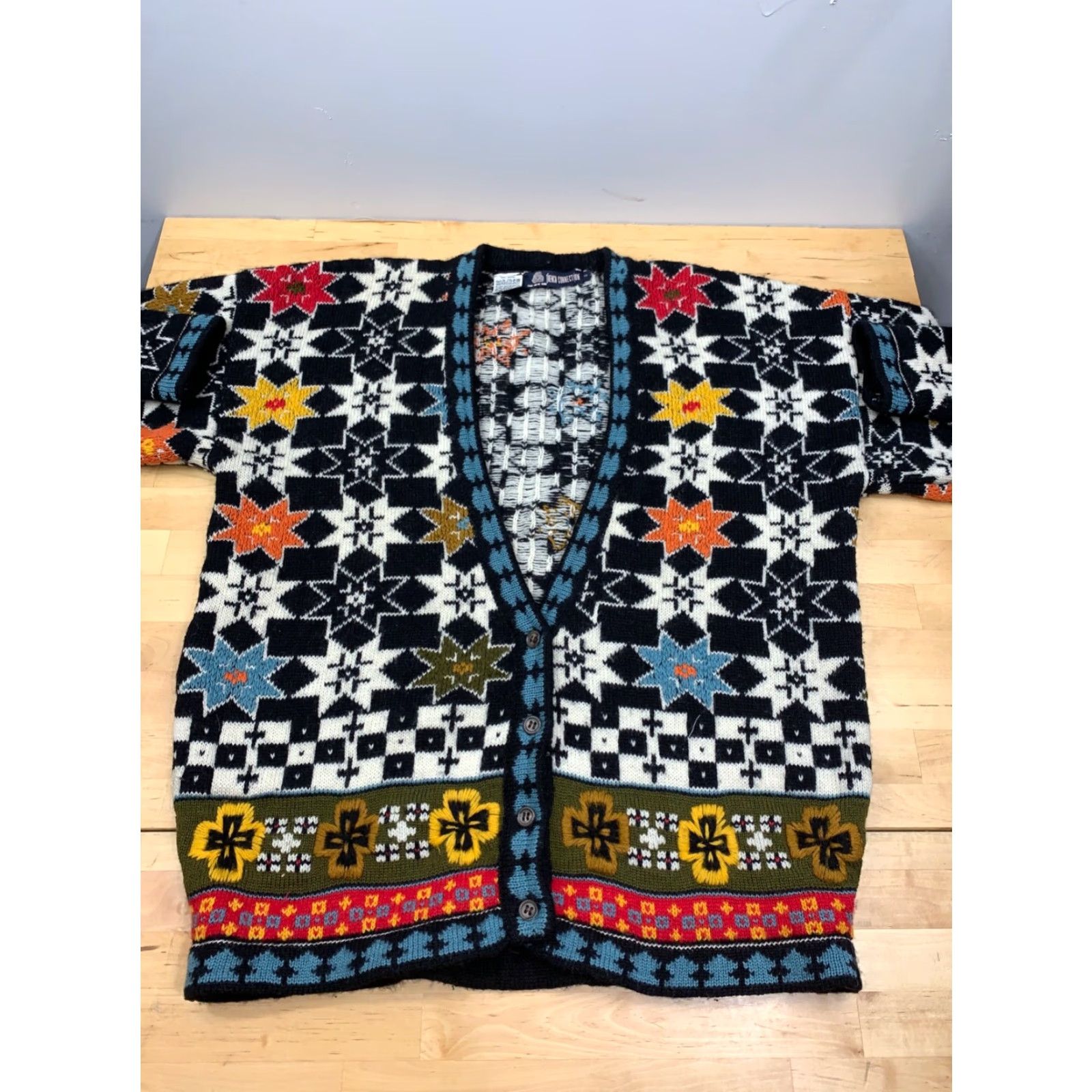 French Connection French Connection Cardigan Knit Sweater Small Button Granny Square #5391 Size S / US 4 / IT 40 - 2 Thumbnail