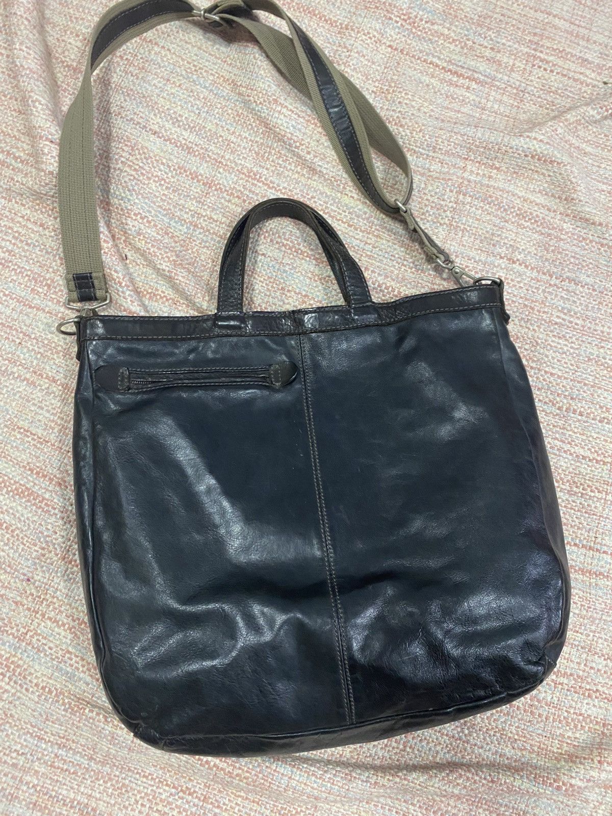 Japanese Brand Vintage Baggy Port leather carry sling tote bag Size ONE SIZE - 2 Thumbnail