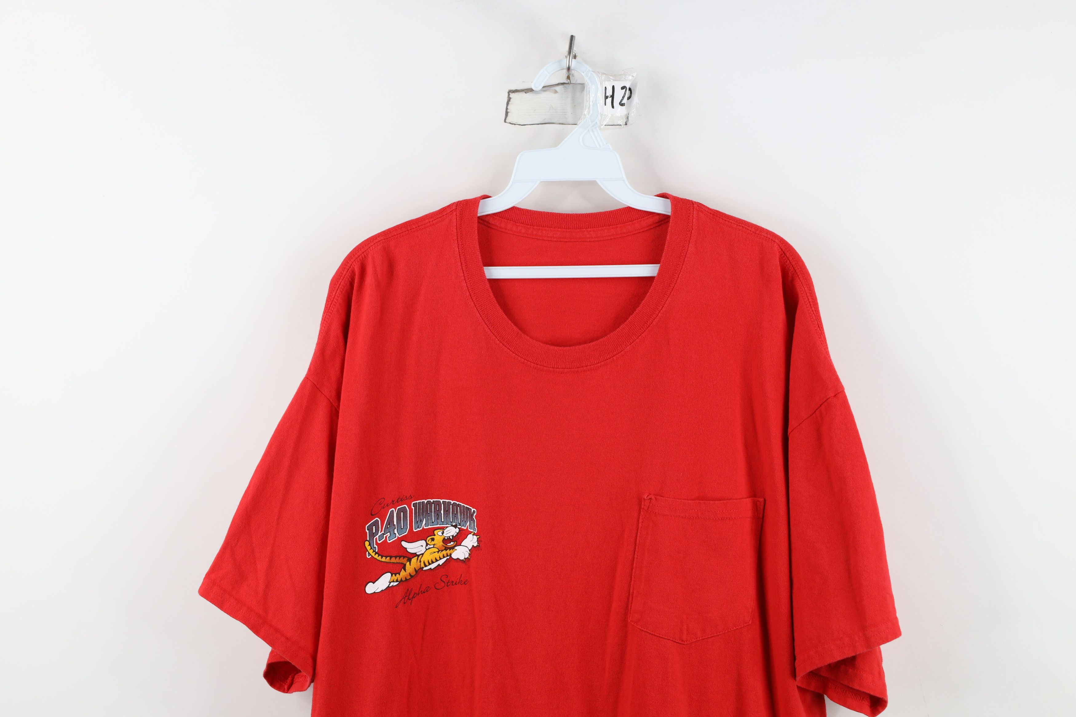 Vintage Vintage P-40 Warhawk Alpha Strike Pocket T-Shirt Red Size US XXL / EU 58 / 5 - 2 Thumbnail