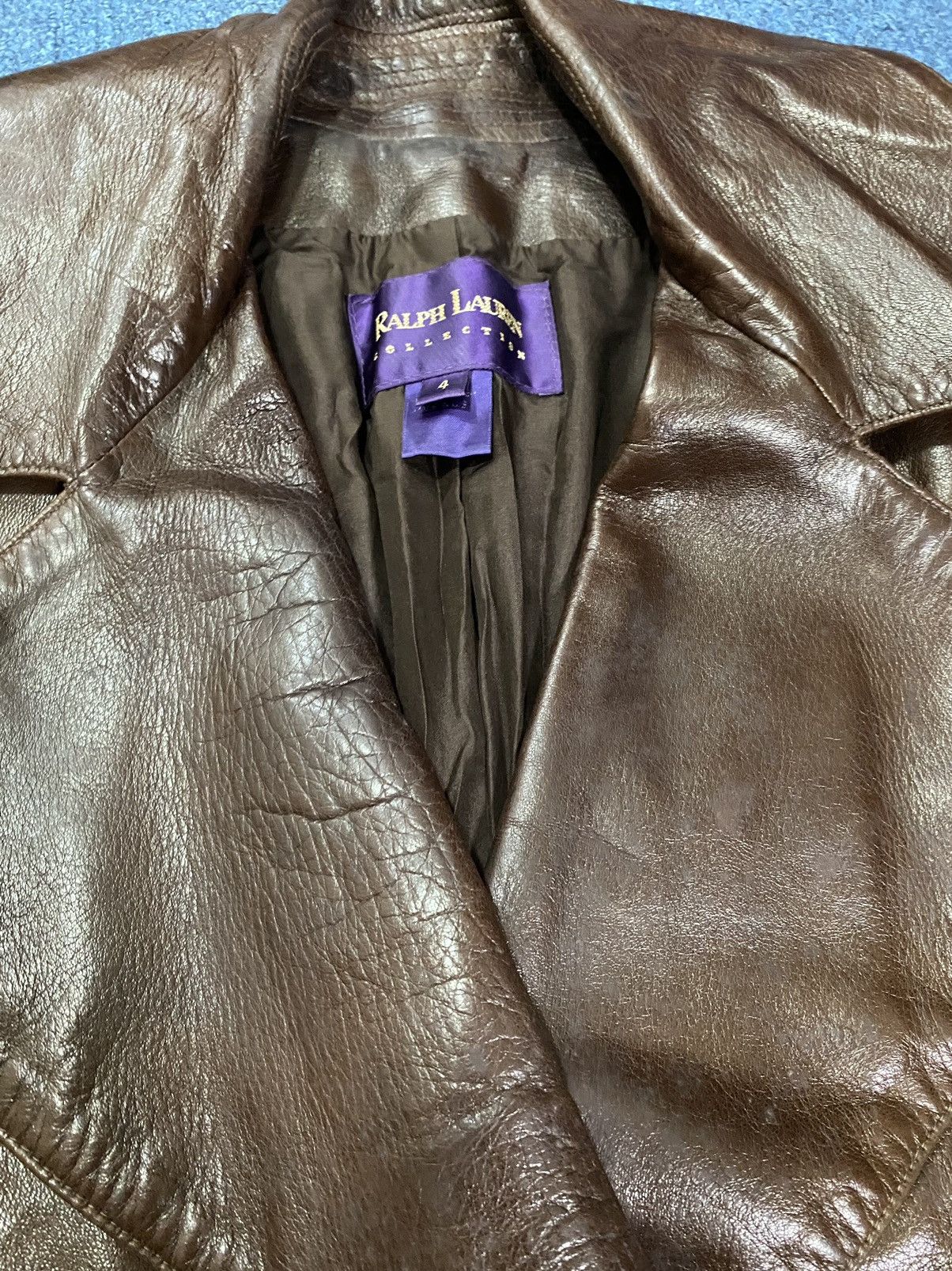 Ralph Lauren Purple Label Ralph Lauren Collection Double Breasted Leather Jacket Size S / US 4 / IT 40 - 7 Thumbnail