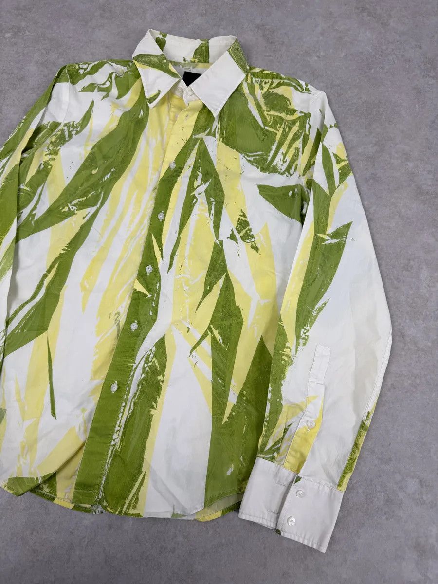 2000s Cavalli Overprint Green White Shirt