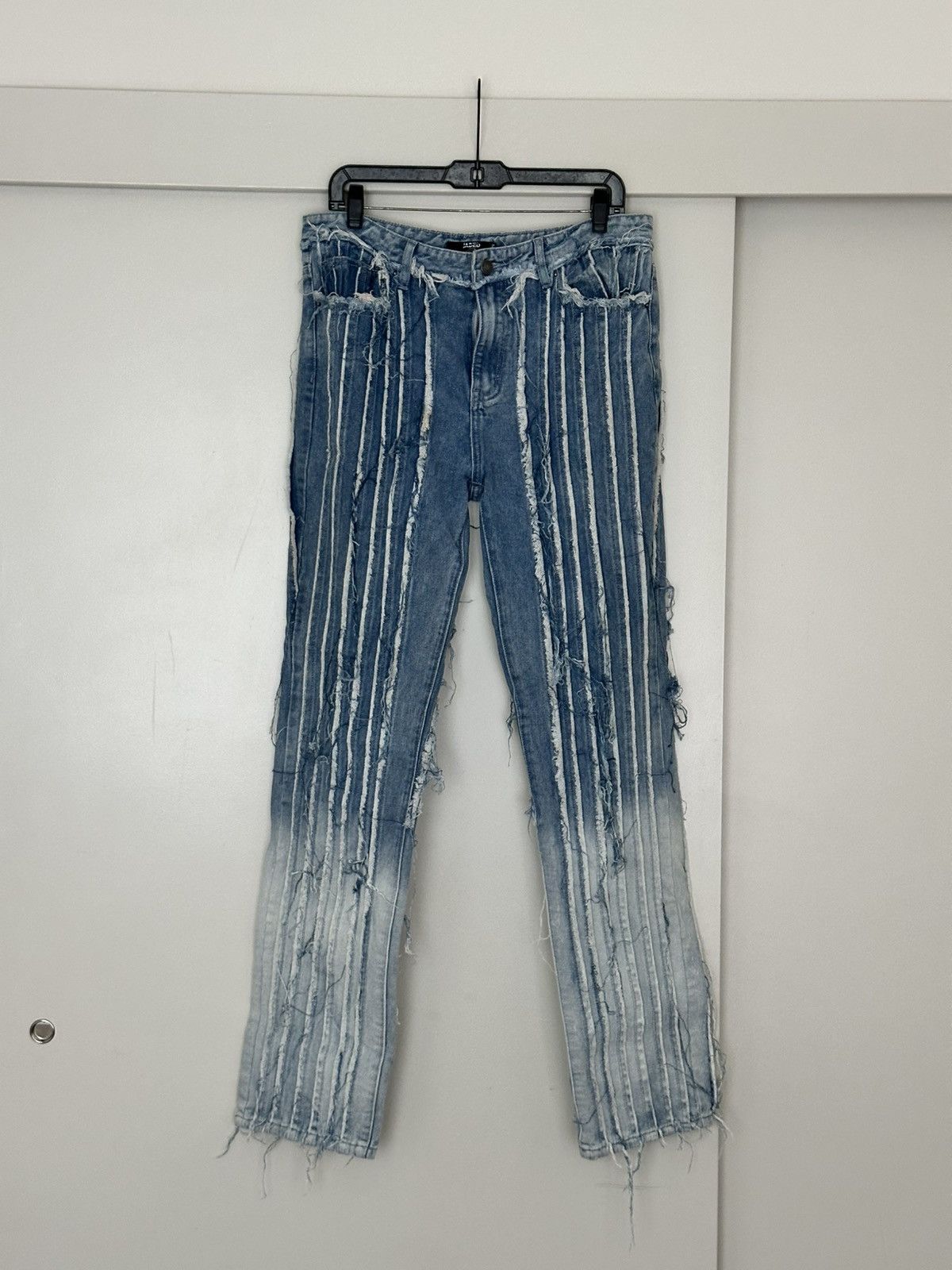 Jaded London Jaded London Distressed Stripe Denim [32] Size US 32 / EU 48 - 1 Thumbnail