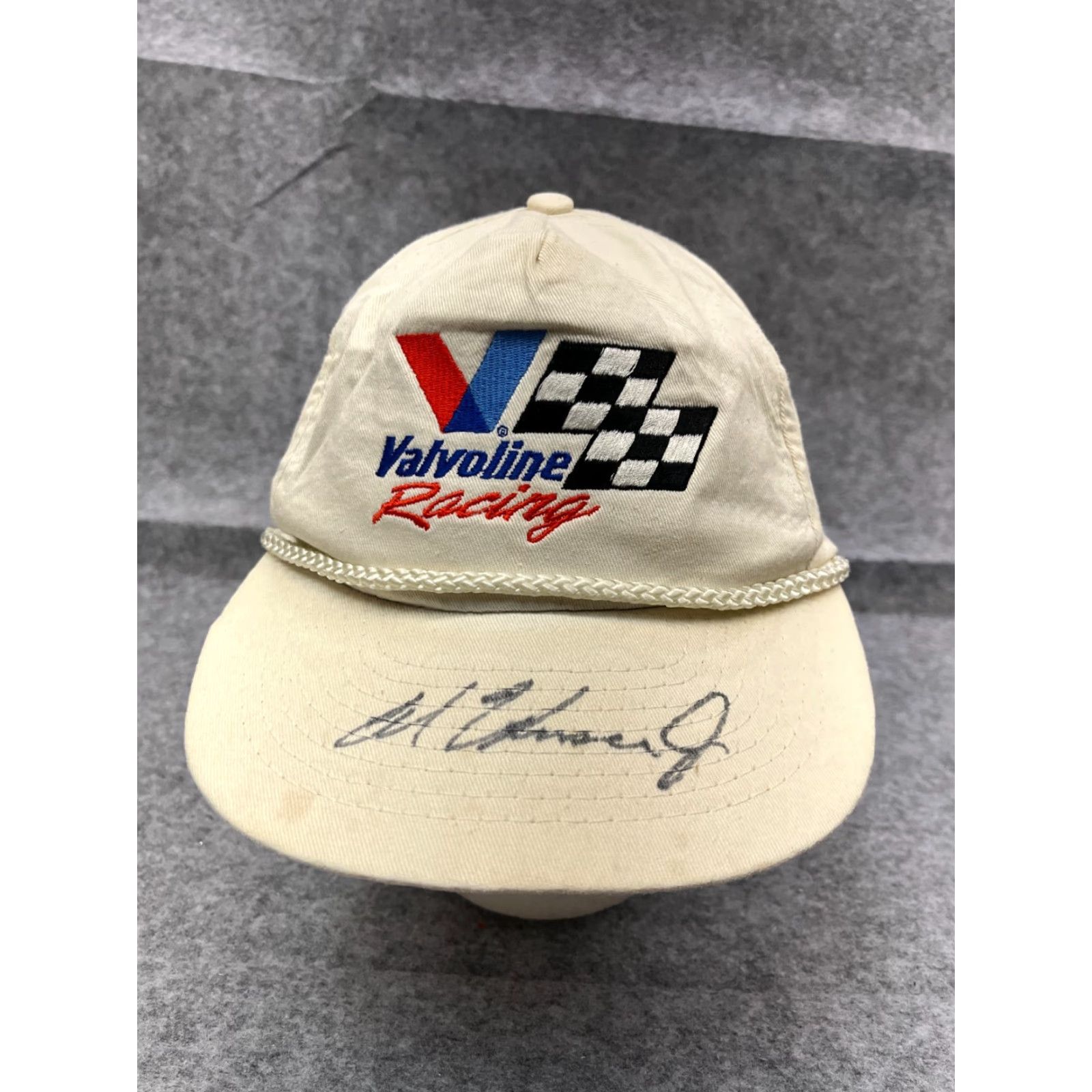 Vintage VINTAGE Valvoline Racing Hat Cap Strap Back Adult Ivory 100% Cotton Hatch 90s Size ONE SIZE - 2 Thumbnail