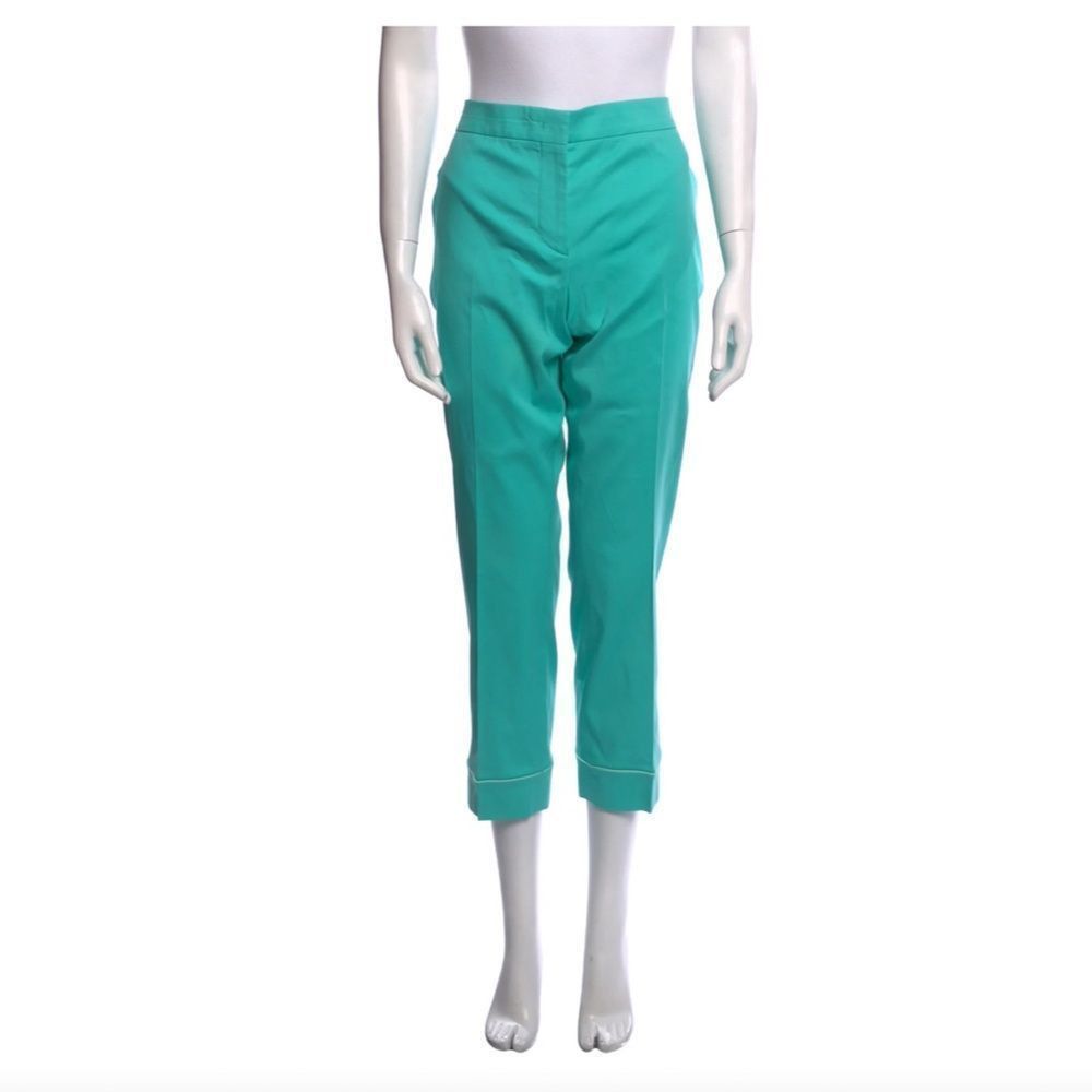 Emilio Pucci SZ 10 blue straight leg cropped pants
