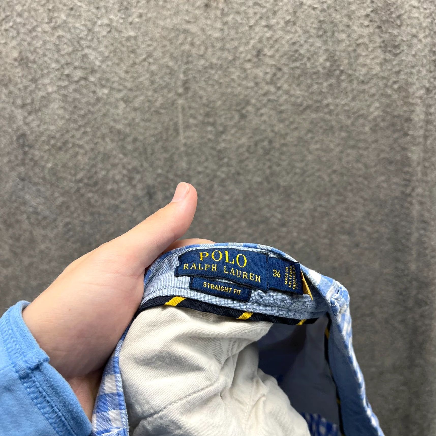 Polo Ralph Lauren Polo Ralph Lauren Shorts Mens 36 Blue White Gingham Skull Embroidered Cotton AOP Shirt? Size US M / EU 48-50 / 2 - 3 Thumbnail