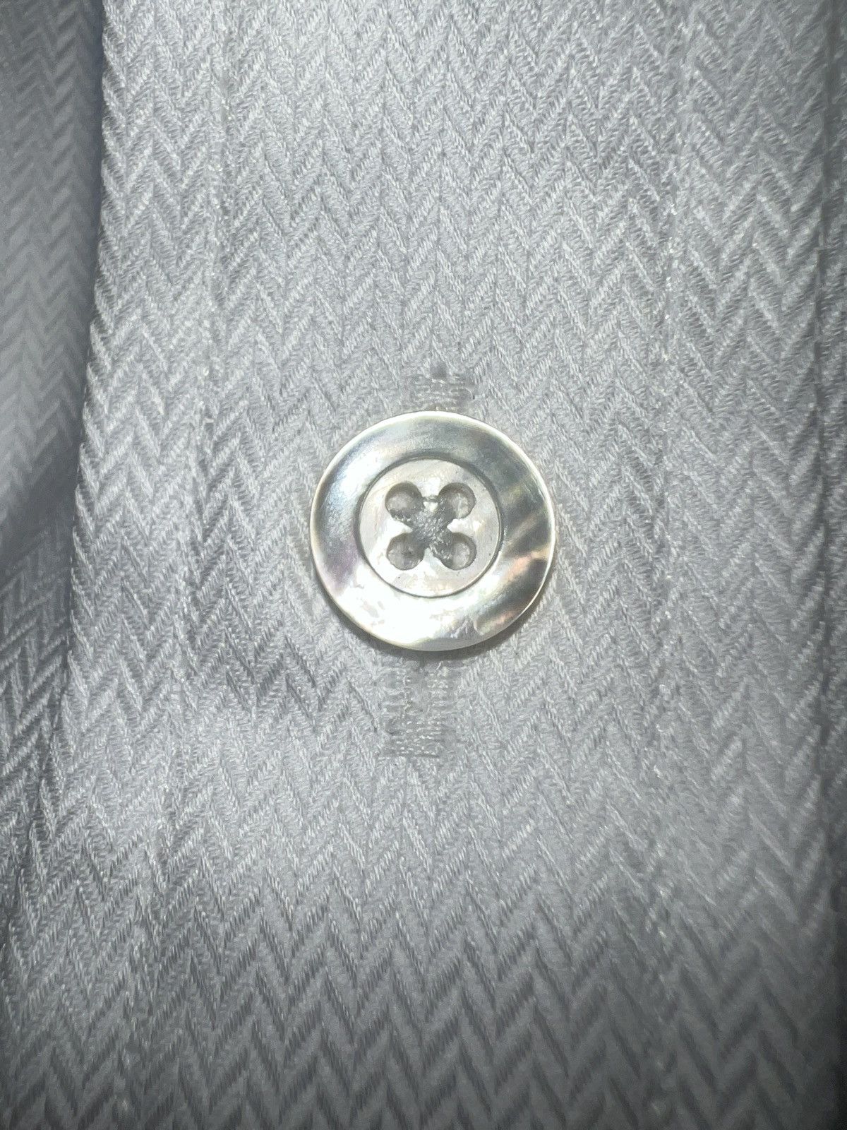 Hamilton Hamilton White Herringbone Long Sleeve Shirt – Custom Made Size US XL / EU 56 / 4 - 6 Thumbnail