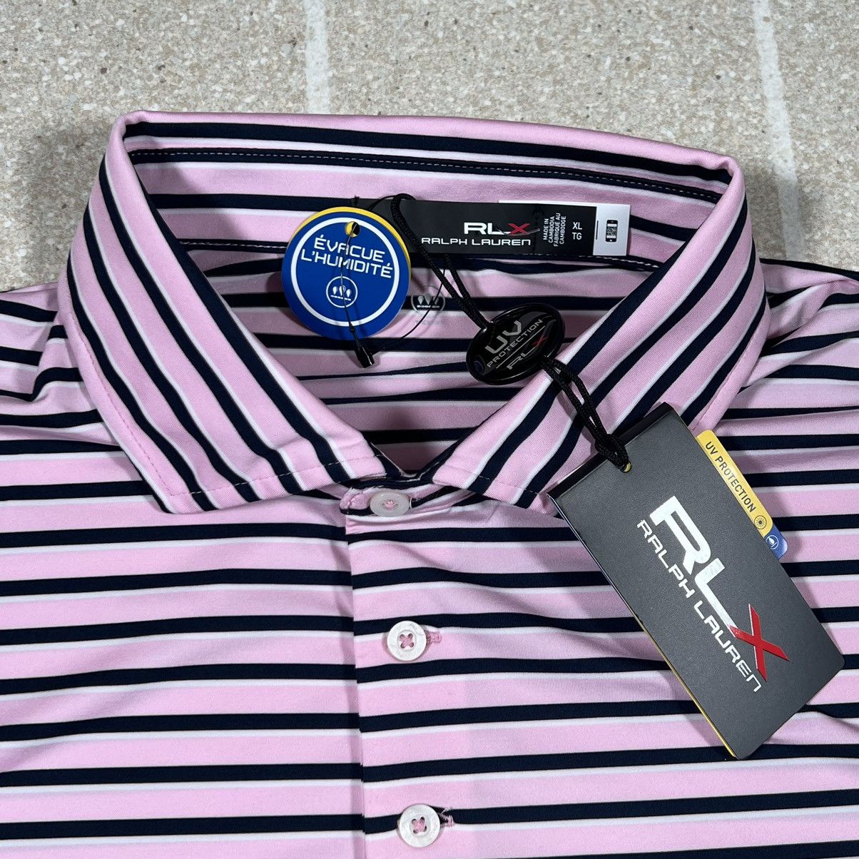 Polo Ralph Lauren × RLX Ralph Lauren × Ralph Lauren RLX Ralph Lauren Polo Shirt Men's XL Pink Striped Golf NEW Size US XL / EU 56 / 4 - 2 Thumbnail