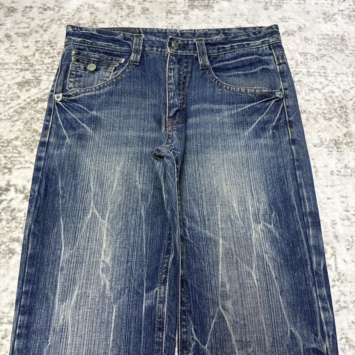 Japanese Brand Vintage Japanese Brand Studded Gemstone Whiskers Jeans Size US 32 / EU 48 - 6 Thumbnail