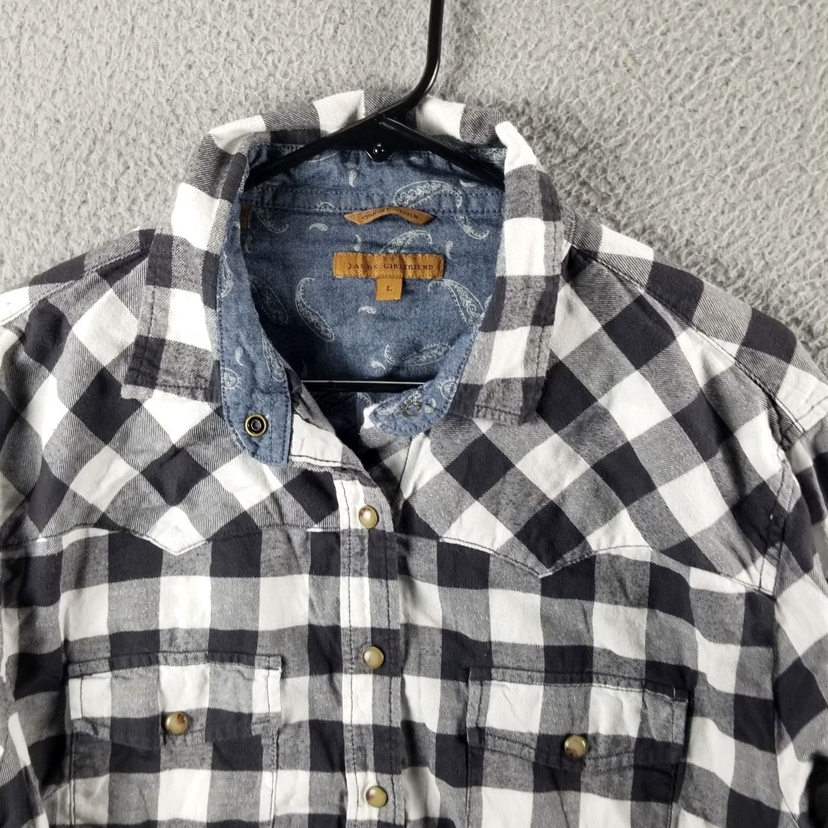 Vintage Jachs Girlfriend Flannel Shirt Women L Plaid Pearl Snap Stretch Casual Button-Up Size L / US 10 / IT 46 - 2 Thumbnail