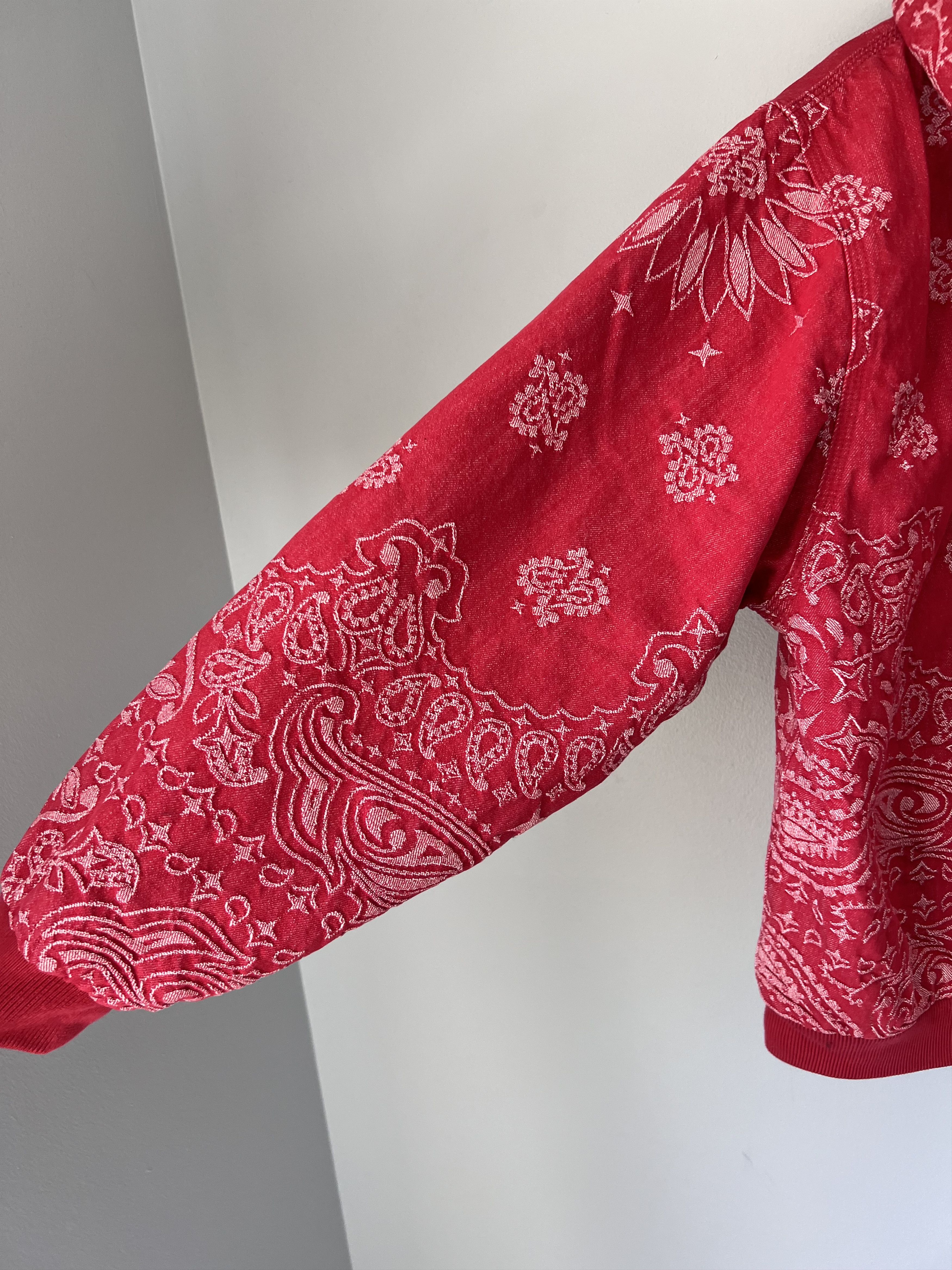 Supreme Supreme Bandana Jacquard Denim Work Jacket in Red Size US L / EU 52-54 / 3 - 8 Thumbnail